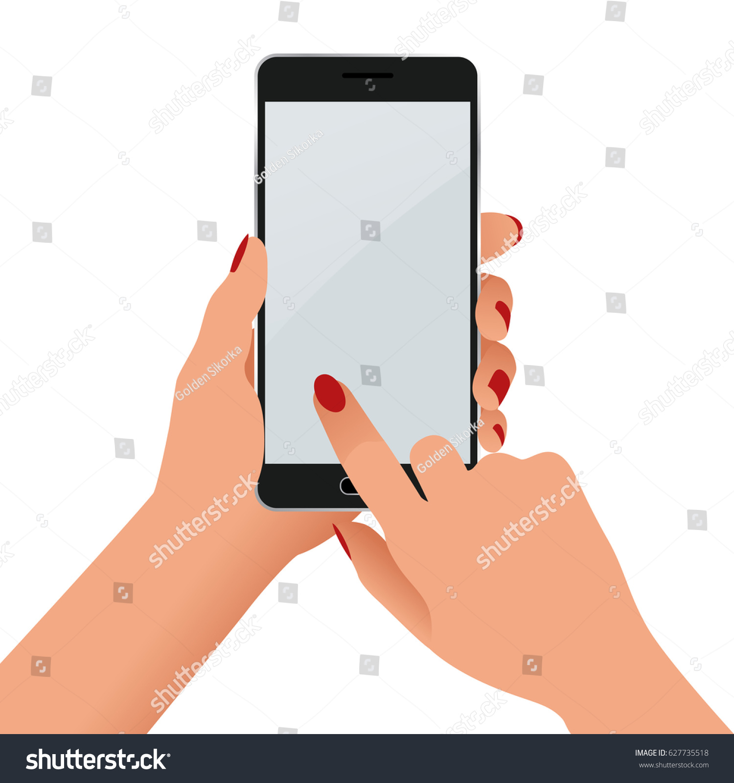 Нарисованная рука с телефоном