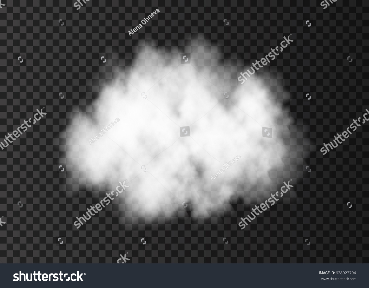 White Smoke Cloud Isolated On Transparent Stock Vector (Royalty Free ...