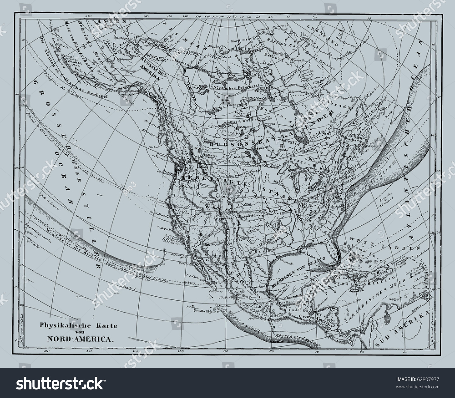 Vector Historical Map Nord America Atlas Stock Vector (Royalty Free ...