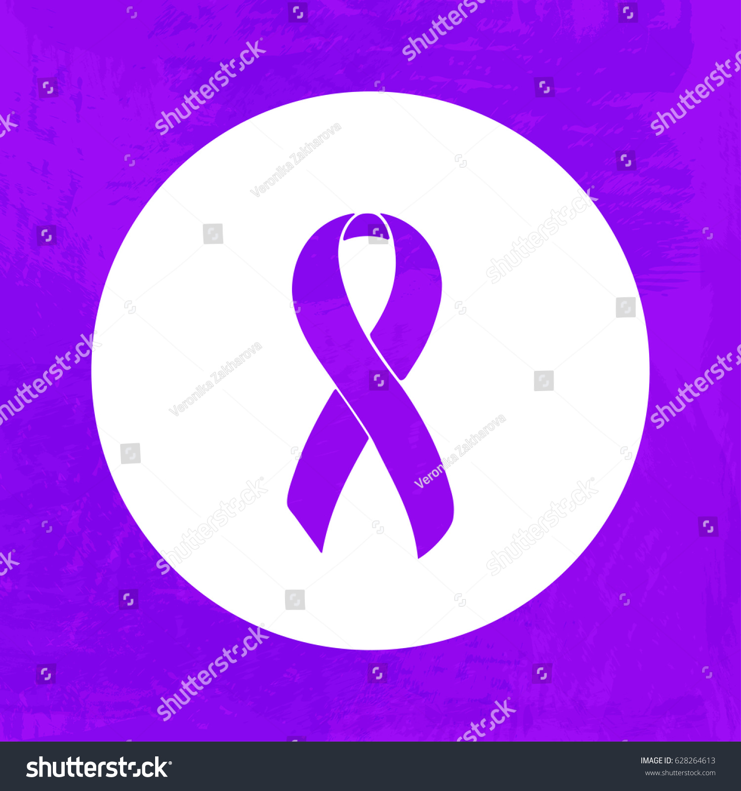 Purple Awareness Ribbon Add Adhd Colitis Stock Vector (Royalty Free ...