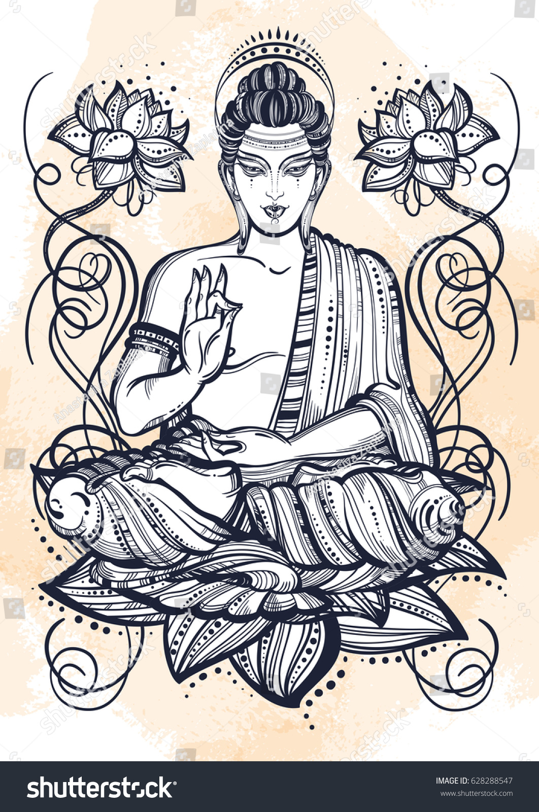 lady buddha drawing