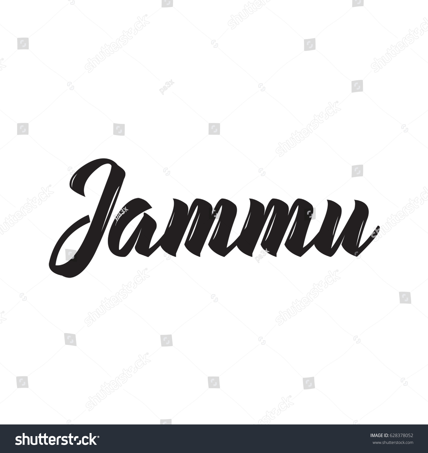 Jammu Text Design Vector Calligraphy Typography Stock Vector (Royalty ...