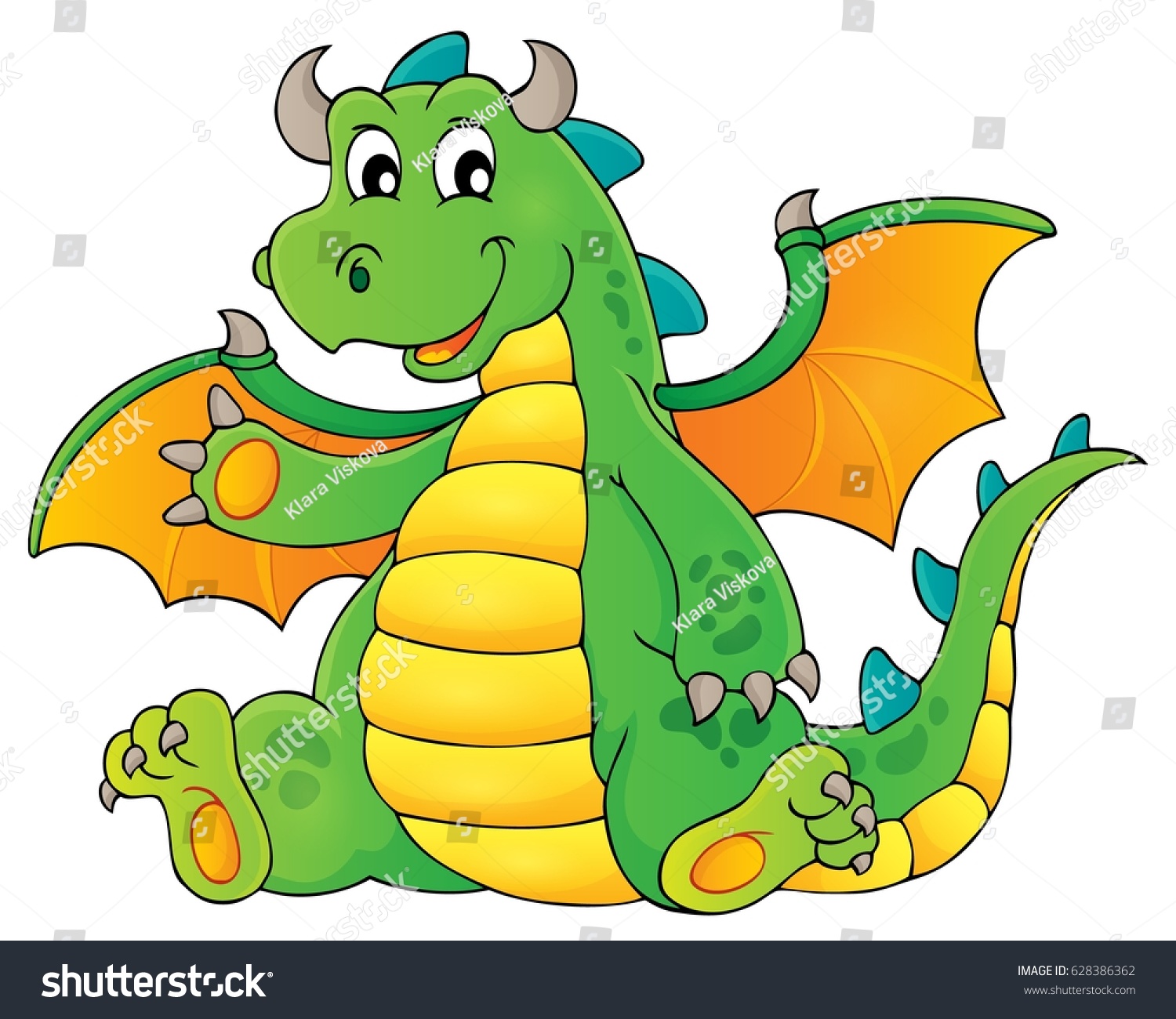 Happy Dragon Topic Image 1 Eps10 Stock Vector (Royalty Free) 628386362 ...