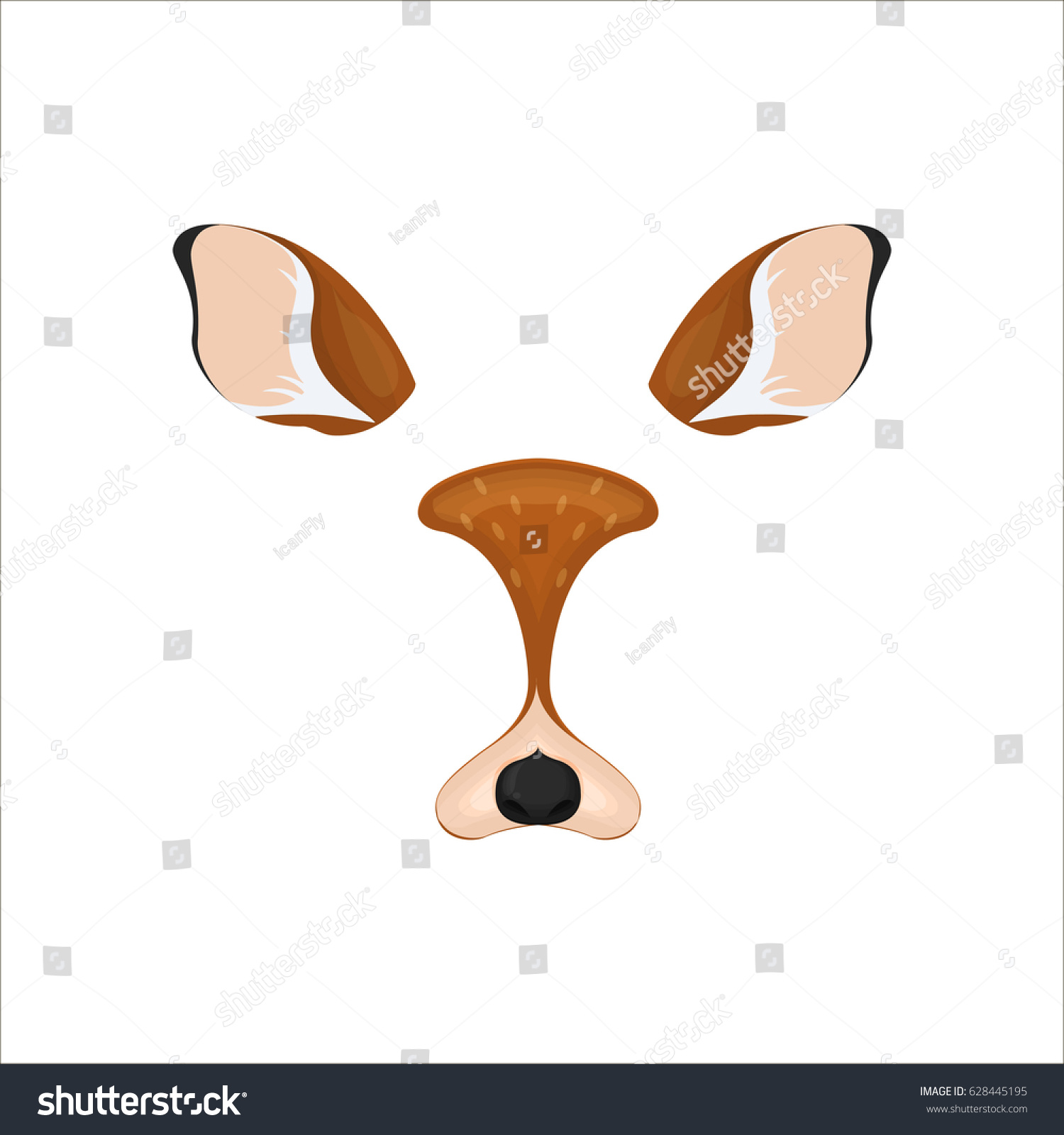 Deer Face Elements Vector Illustration Animal Stock Vector (Royalty ...