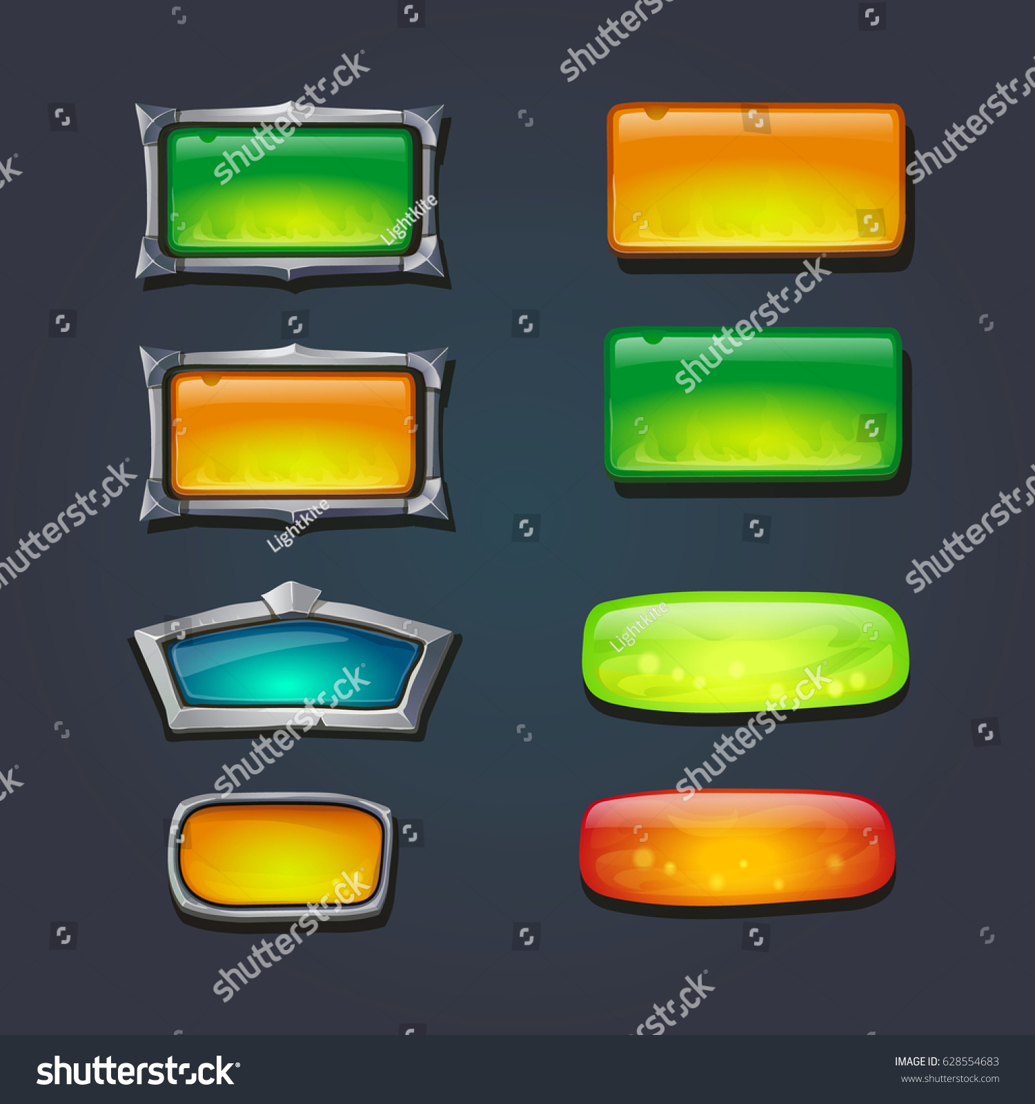 Buttons Set Metal Frame Different Sizes Stock Vector (Royalty Free ...