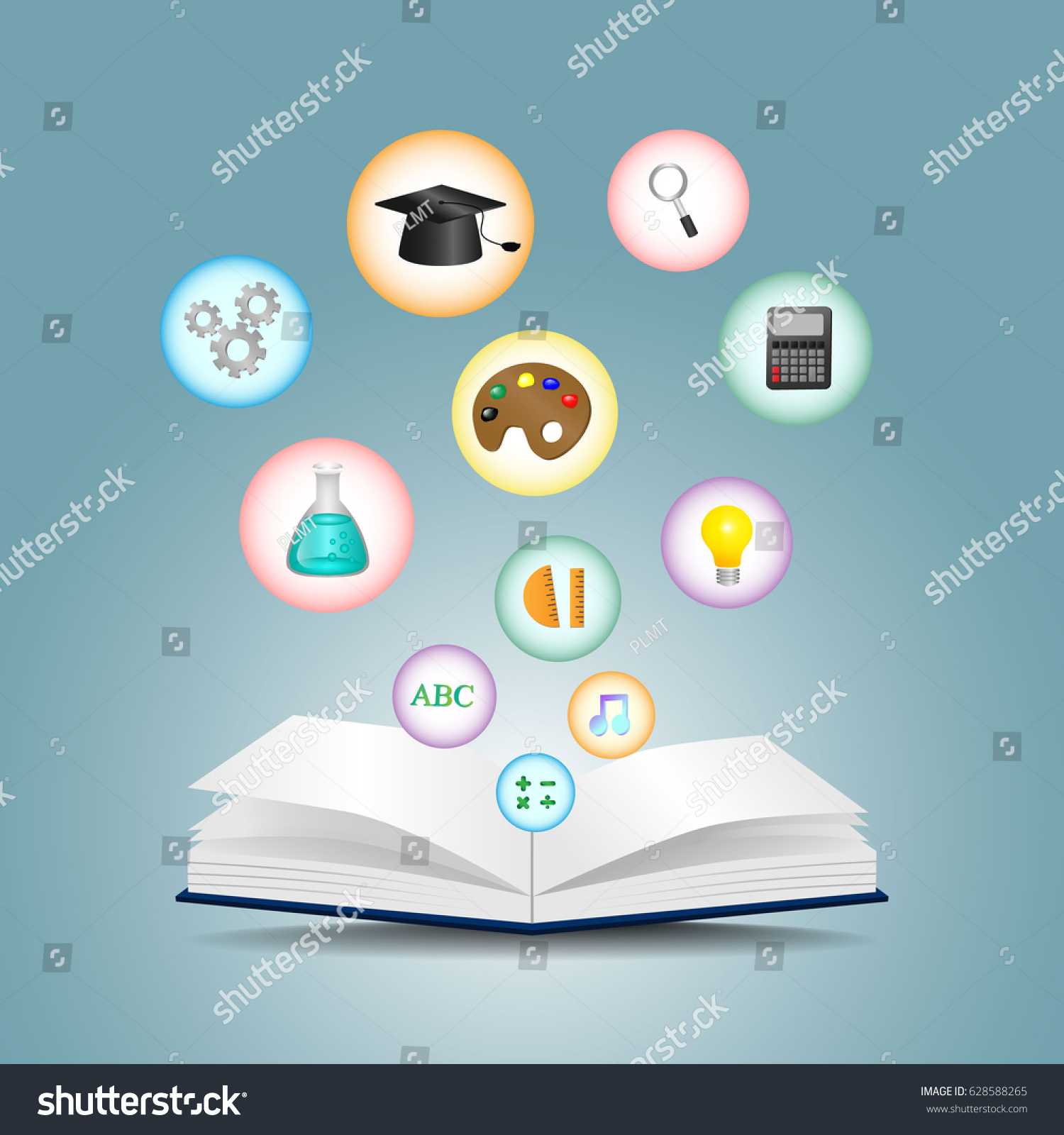 Vector Knowledge Concept Education Open Book Stock Vector (Royalty Free ...