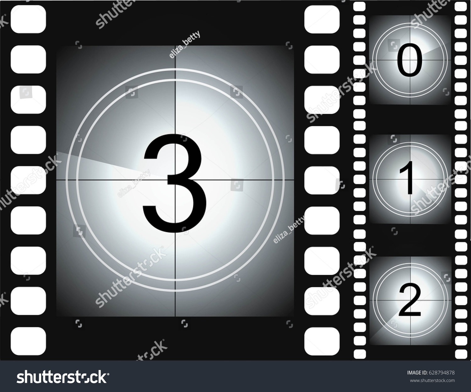 Old Film Movie Countdown Frame Vintage Stock Vector (royalty Free 