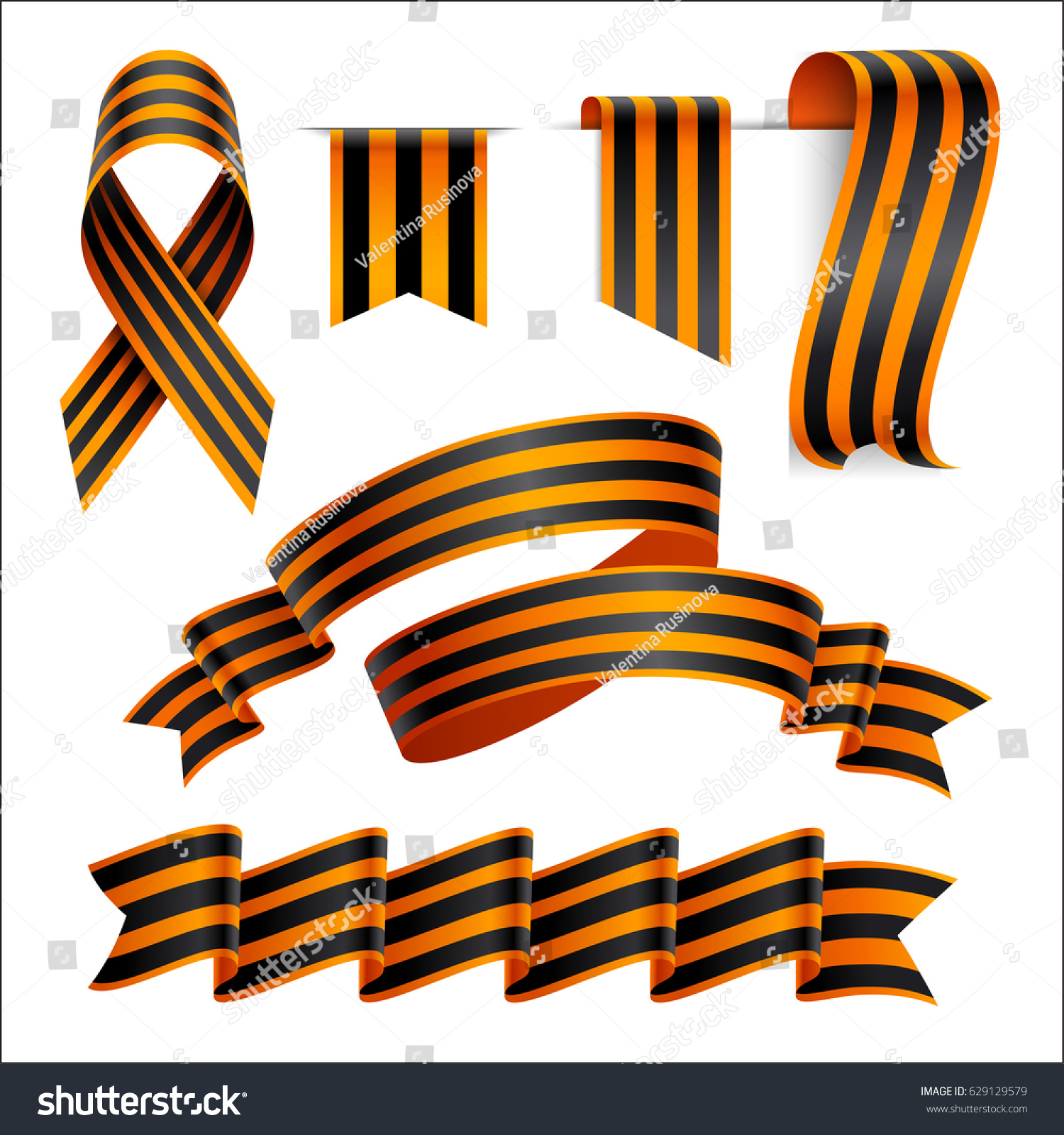 Set St George Black Orange Striped Stock Vector (Royalty Free ...