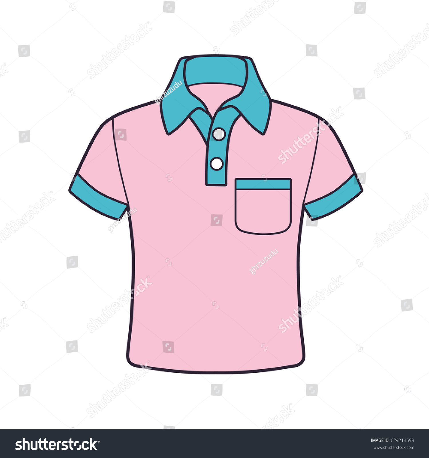 Pink Polo Shirt Vector Isolated Stock Vector (Royalty Free) 629214593 ...