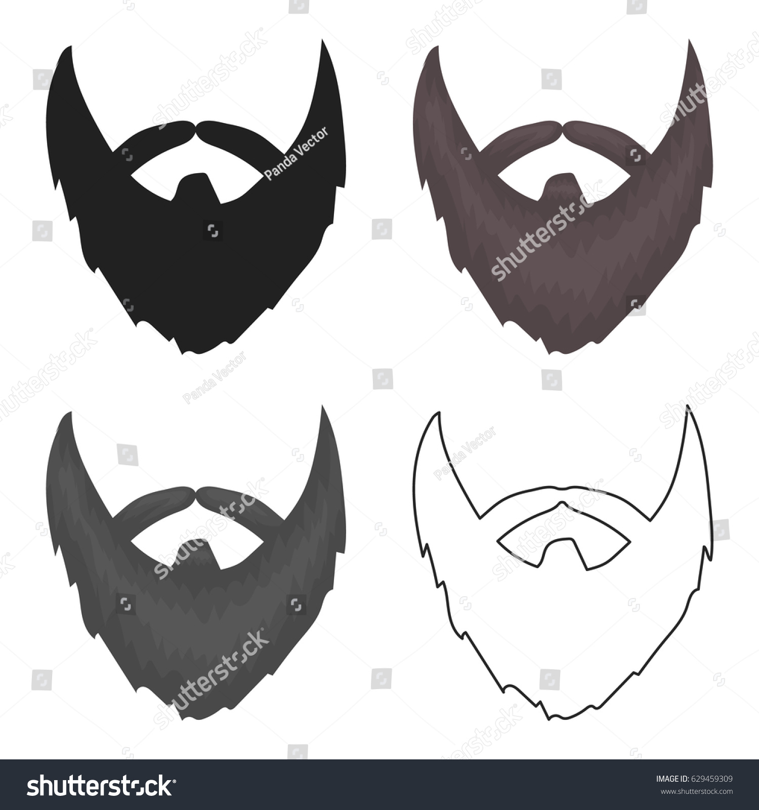 Mans Beard Icon Cartoon Style Isolated Stock Vector Royalty Free 629459309 Shutterstock 4378