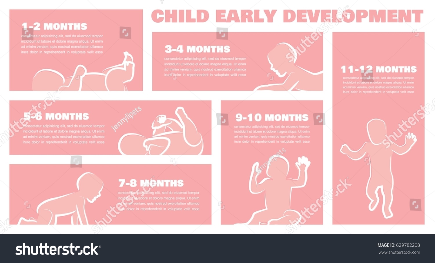 Baby Development Stages Milestones First One: เวกเตอร์สต็อก (ปลอดค่า ...