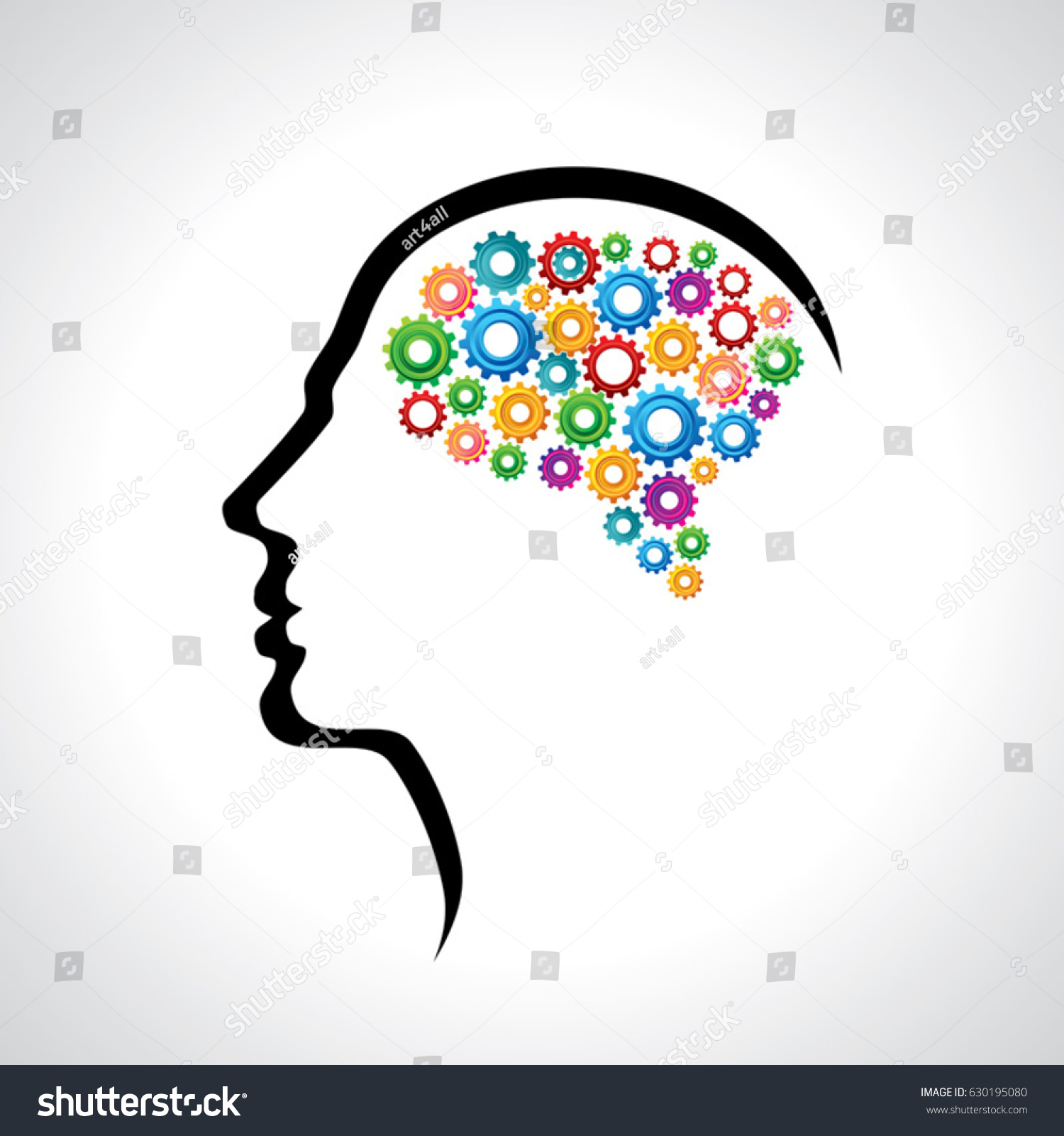 Concept Functioning Human Body Brain Gears Stock Vector (Royalty Free ...