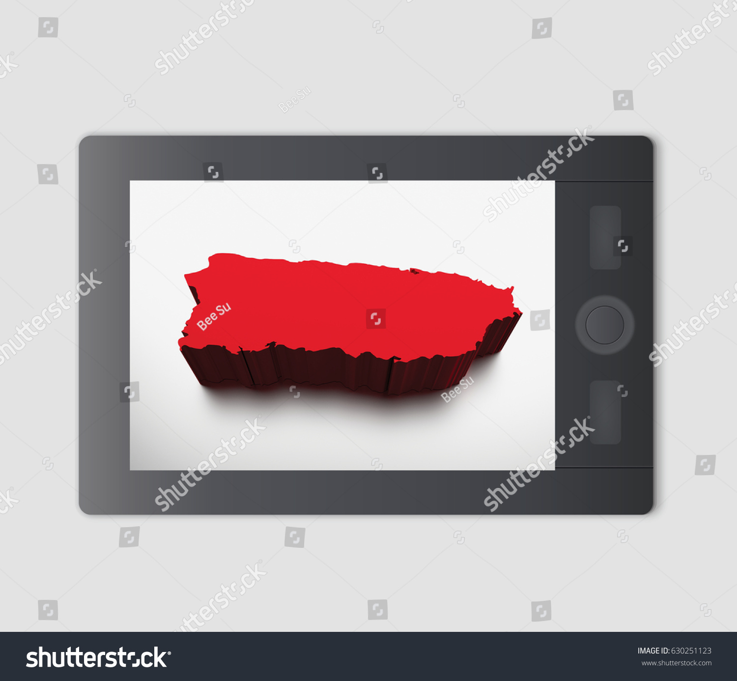 Puerto Rico 3d Map Illustration Stock Illustration 630251123 | Shutterstock