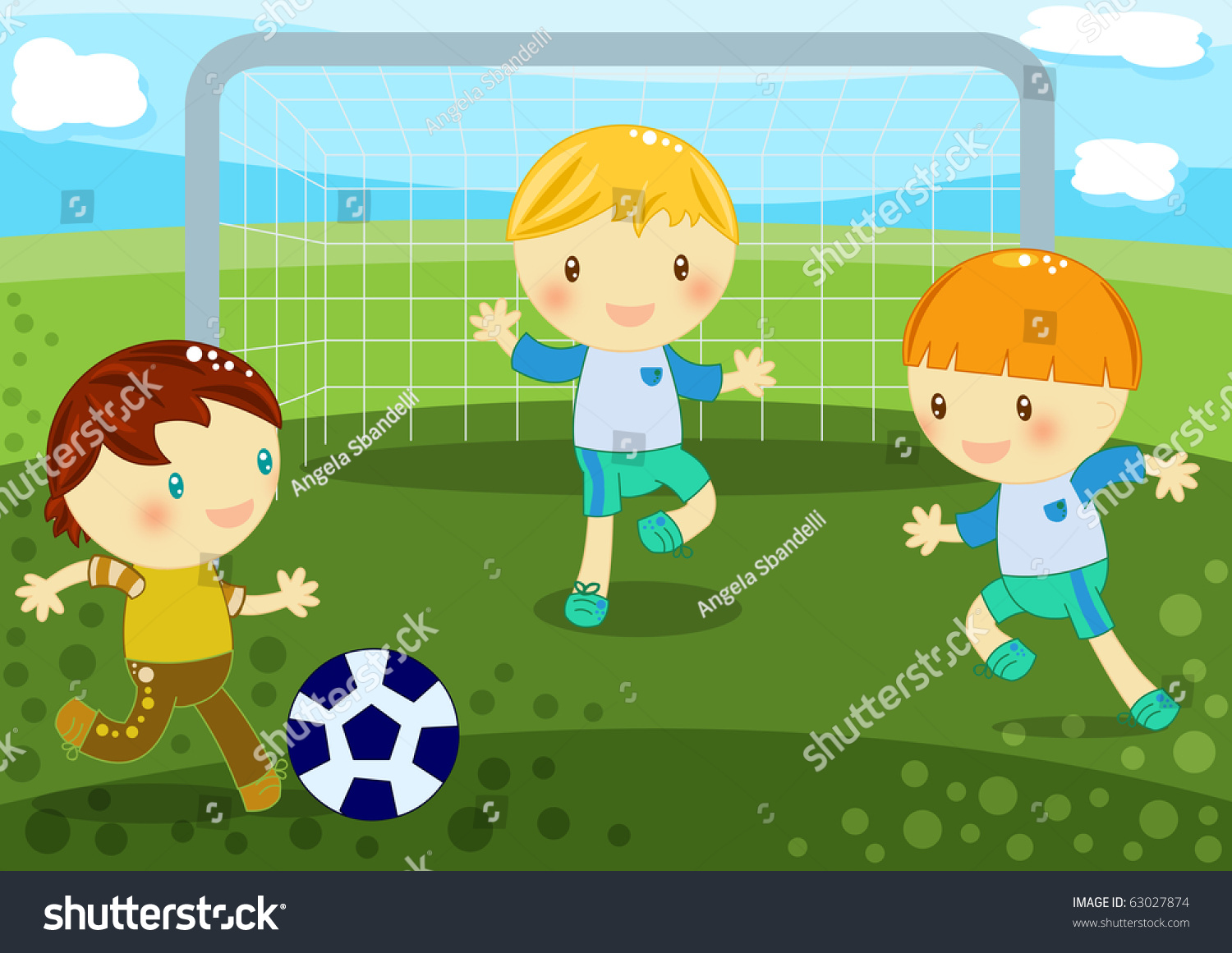 Little Boys Playing Football Stock Illustration 63027874 | Shutterstock