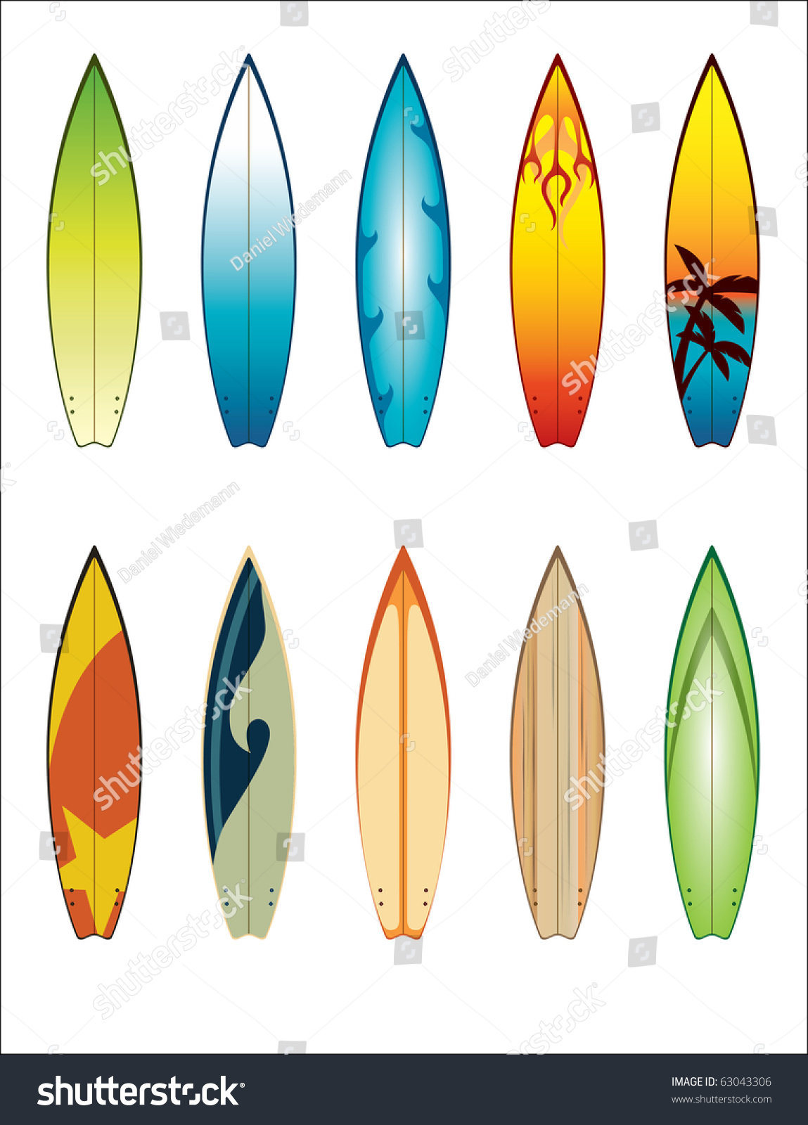 set-surfboards-different-designs-editable-vector-stock-vector-royalty