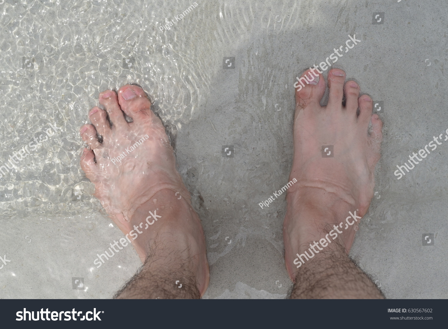 Man Bare Feet Under Water Beach Stock Photo Shutterstock