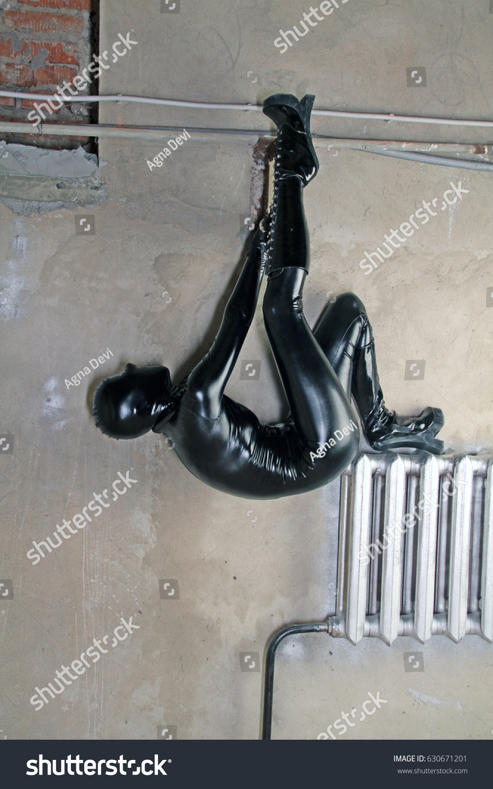 Pretty Black Tied Zentai Slavegirl Bdsm Stock Photo Shutterstock
