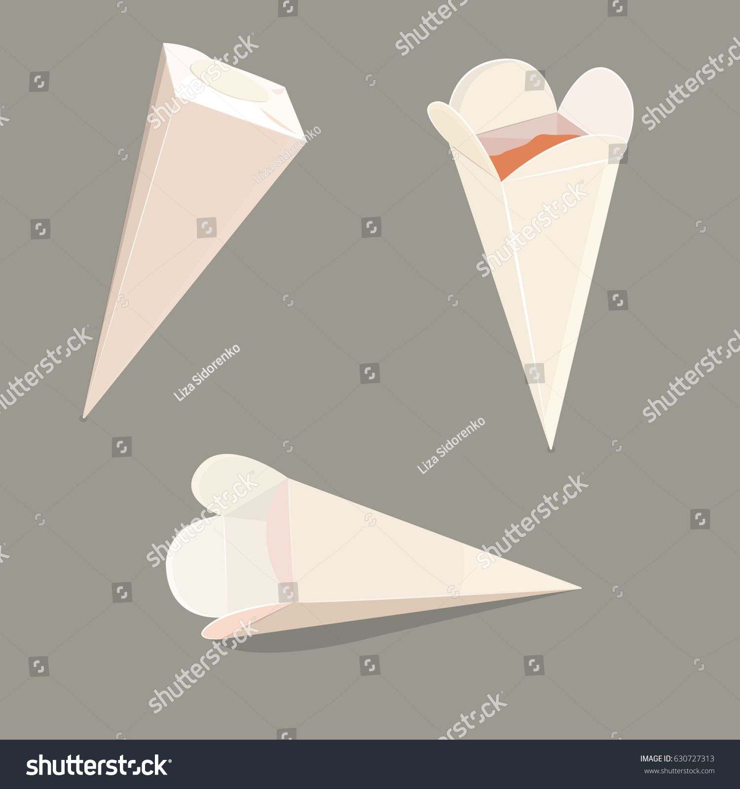 Paper Cone Bag Stock Vector Royalty Free 630727313 Shutterstock