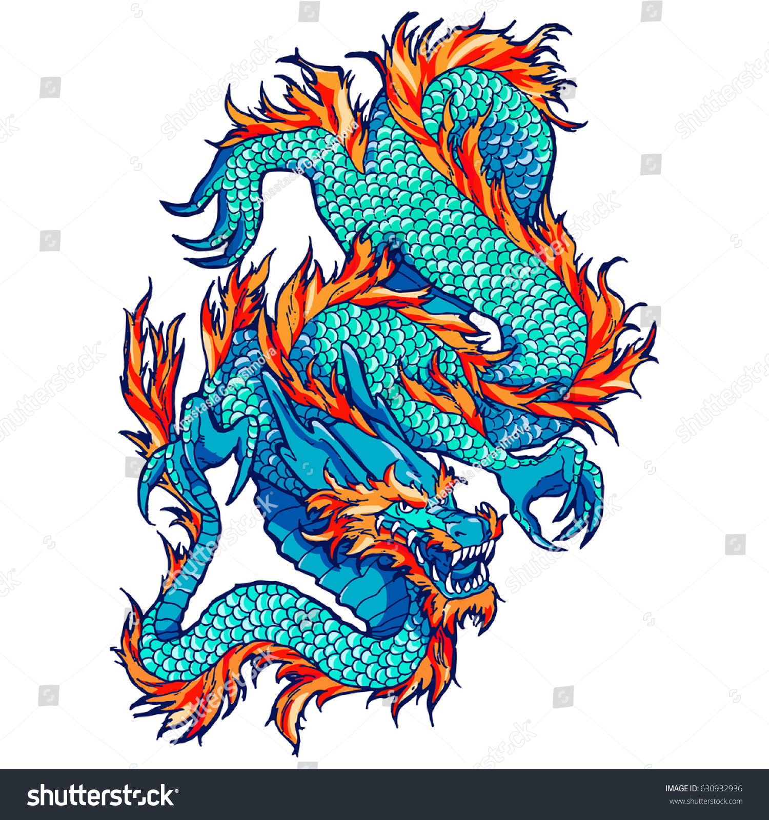Векторный дракон цветной