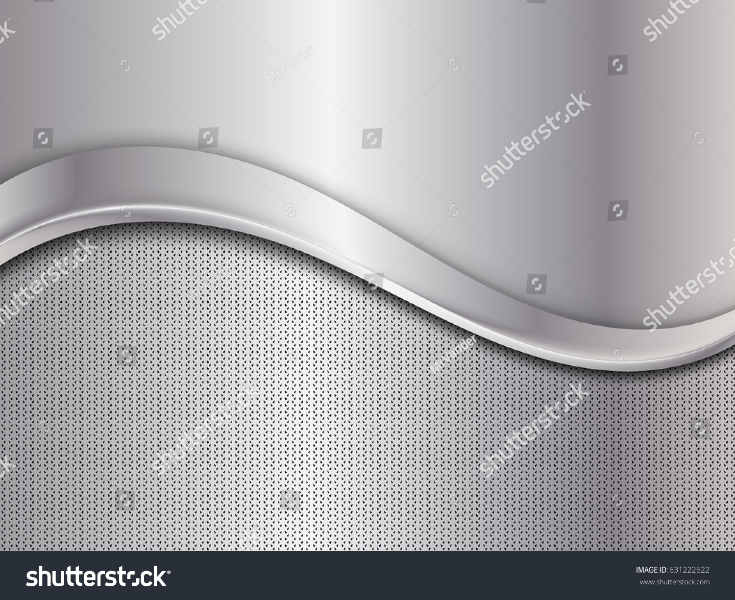 Silver Metallic Background Wave Vector Illustration Stock Vector ...