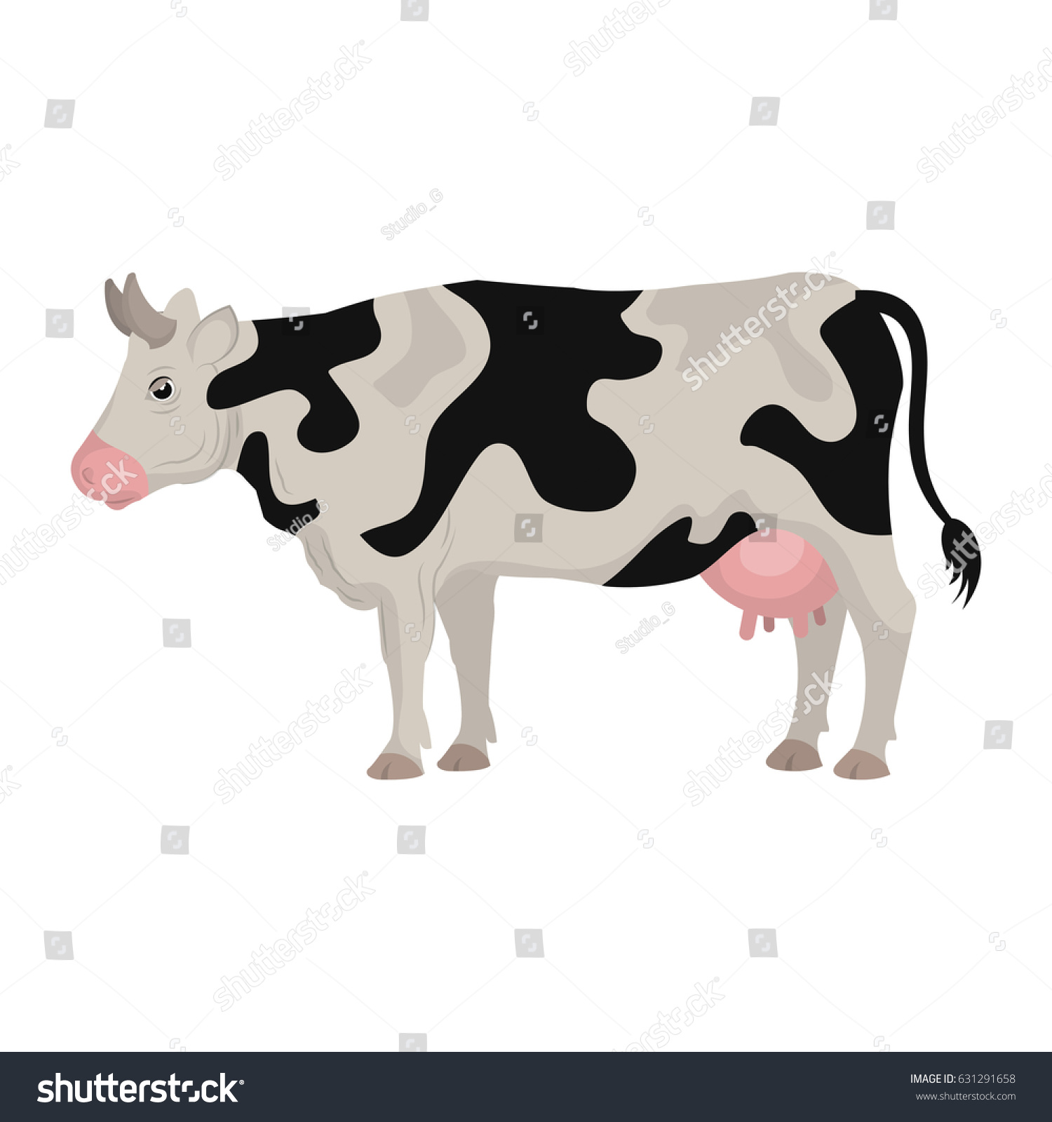 Cow Farm Animal Icon Stock Vector (Royalty Free) 631291658 | Shutterstock