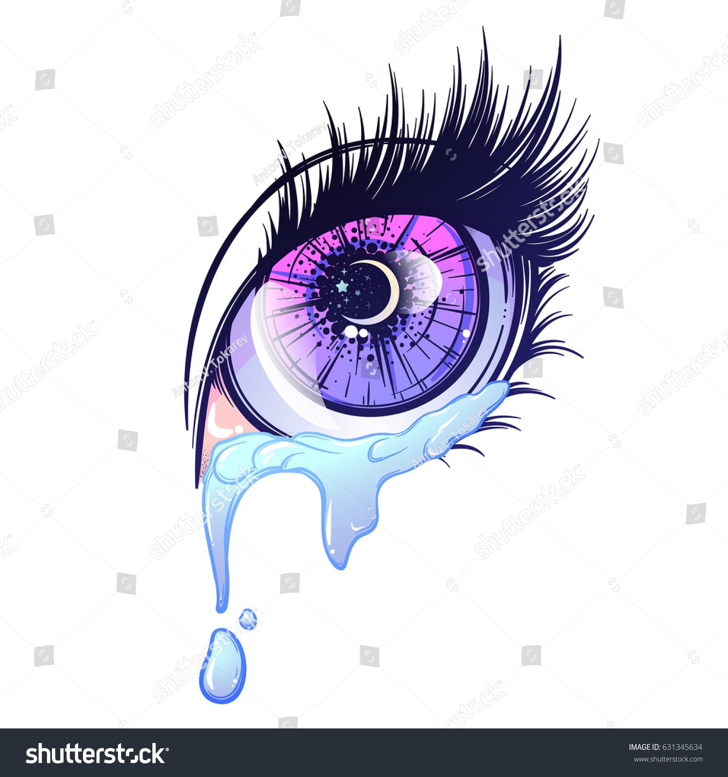 Crying Eye Anime Manga Style Teardrops Stock Vector Royalty Free 631345634 Shutterstock 9728