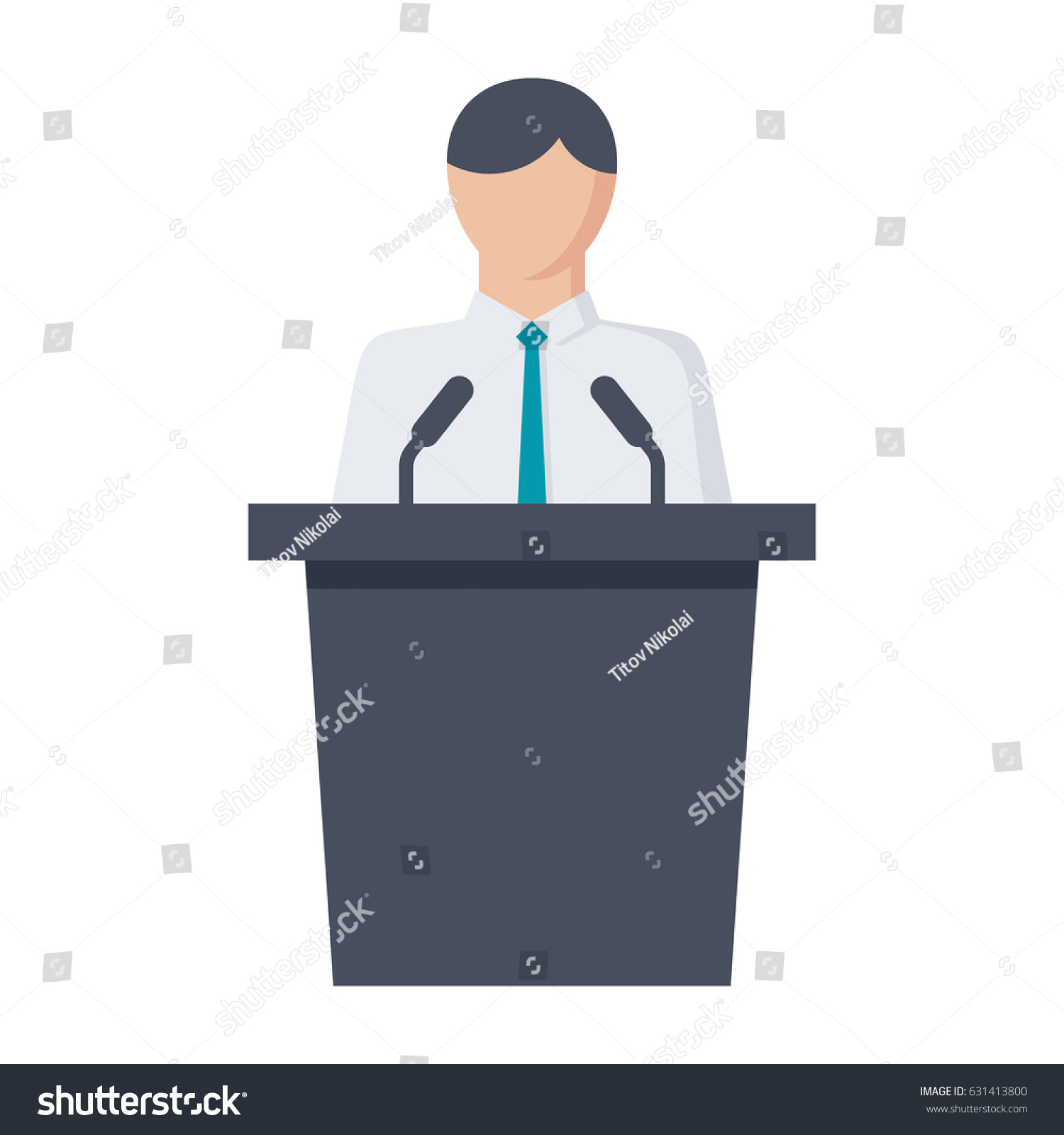 Political Science Concept Politician Standing Behind Stock Vector ...