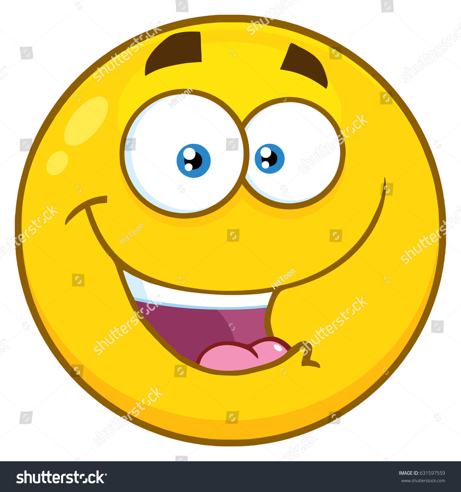 Happy Yellow Cartoon Smiley Face Character Stock Vector (Royalty Free ...