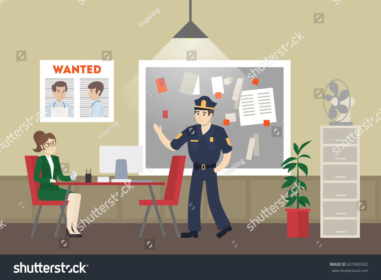 Нарисовать кабинет полицейского