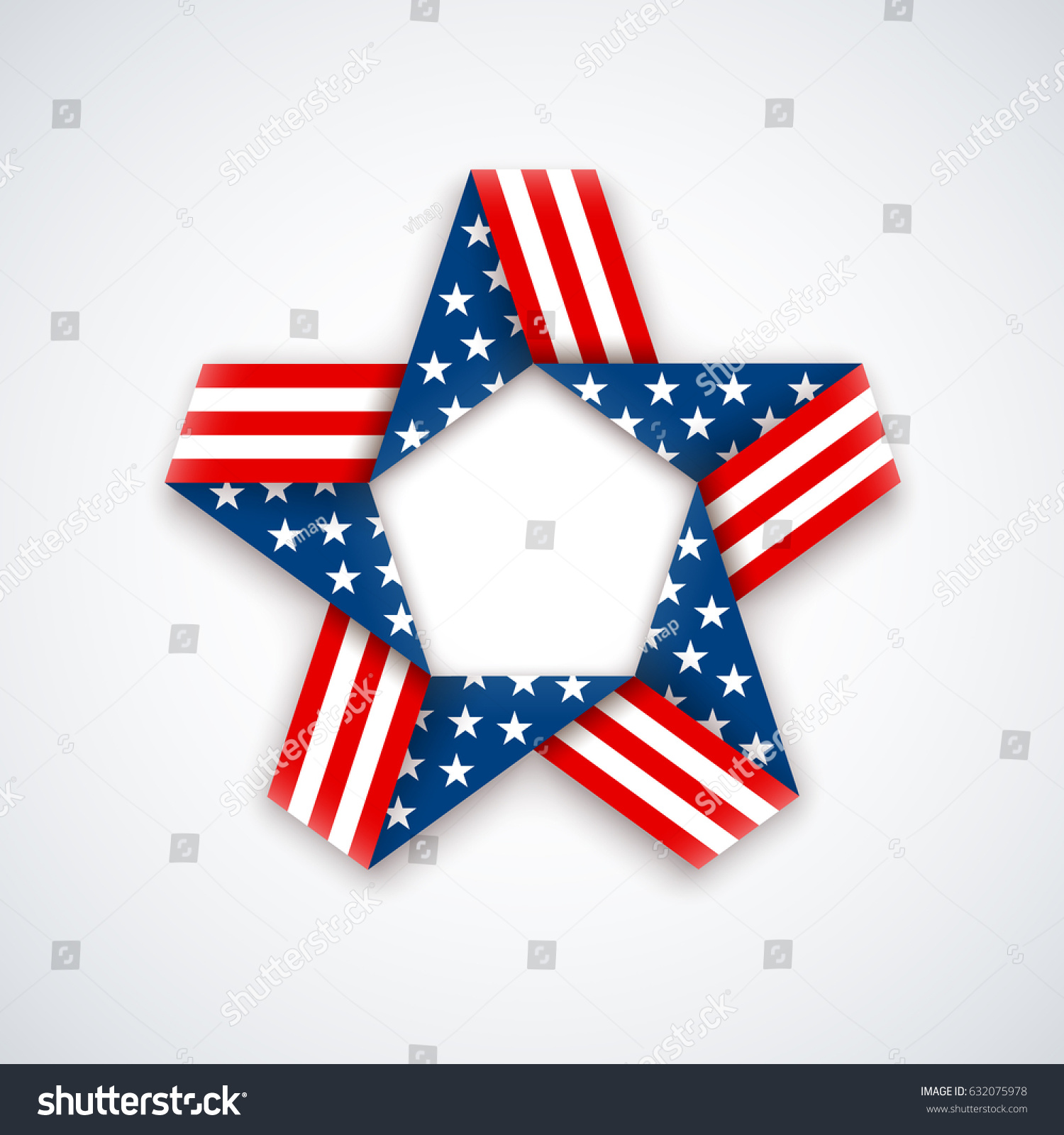 Star Made Ribbon American Flag Colors Stock Vector (Royalty Free ...