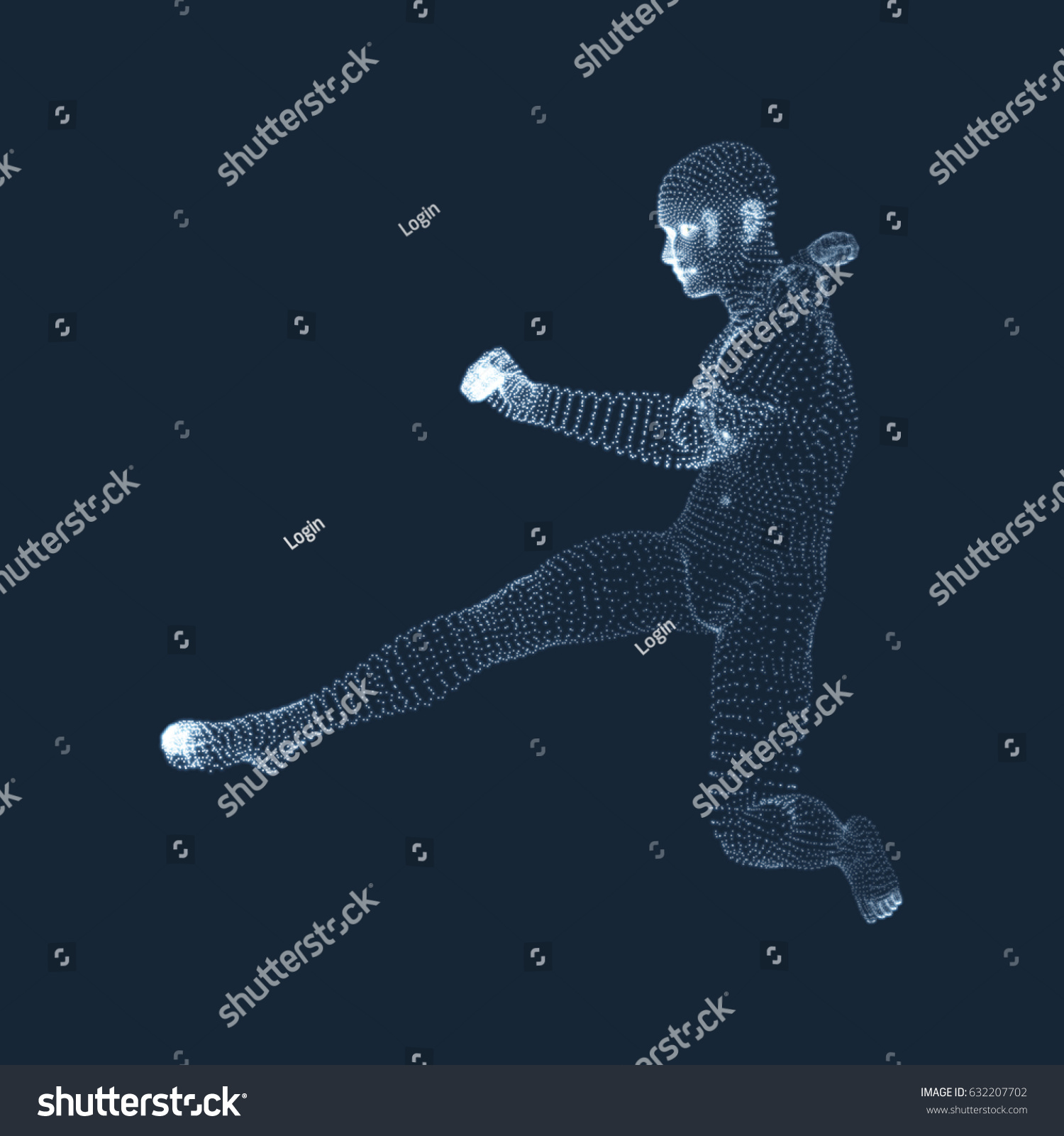 Football Player Particle Sports Concept 3d Stock Vector (royalty Free 