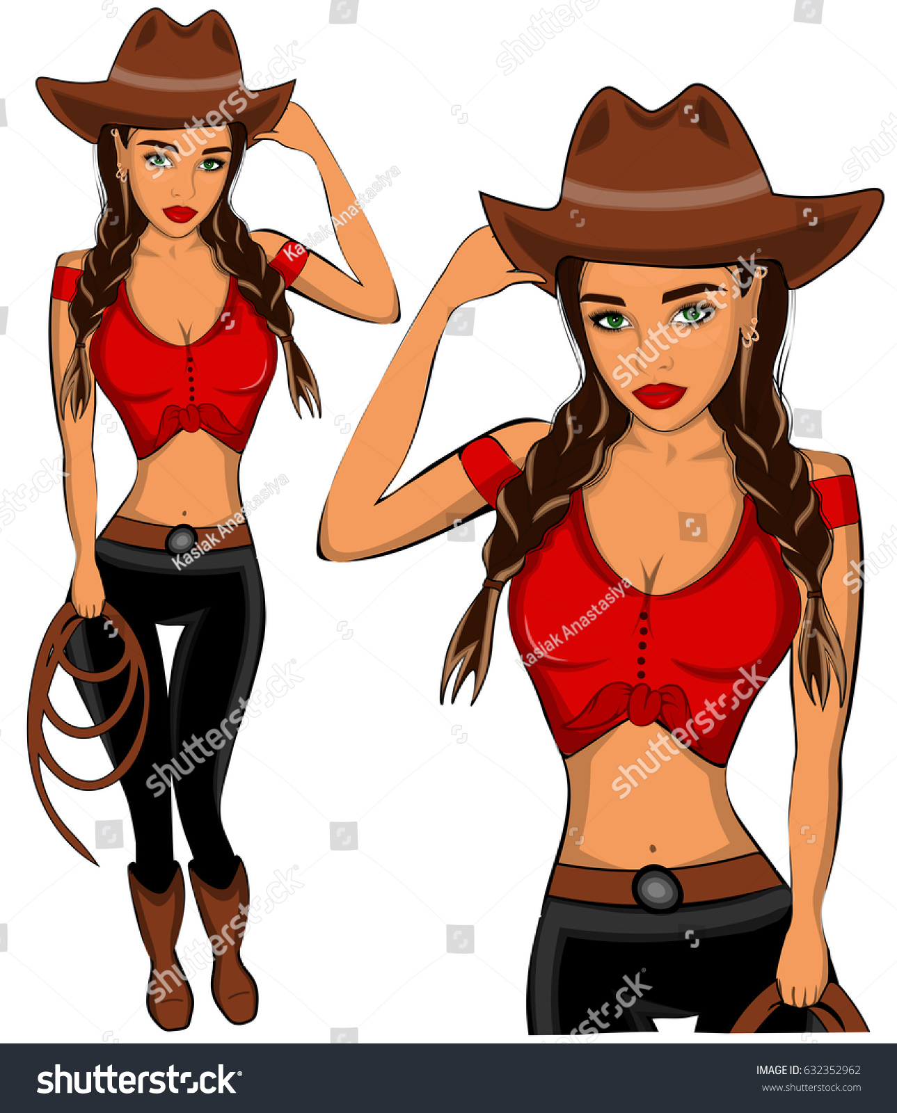 Sexy Cowgirl Stock Vector Royalty Free Shutterstock