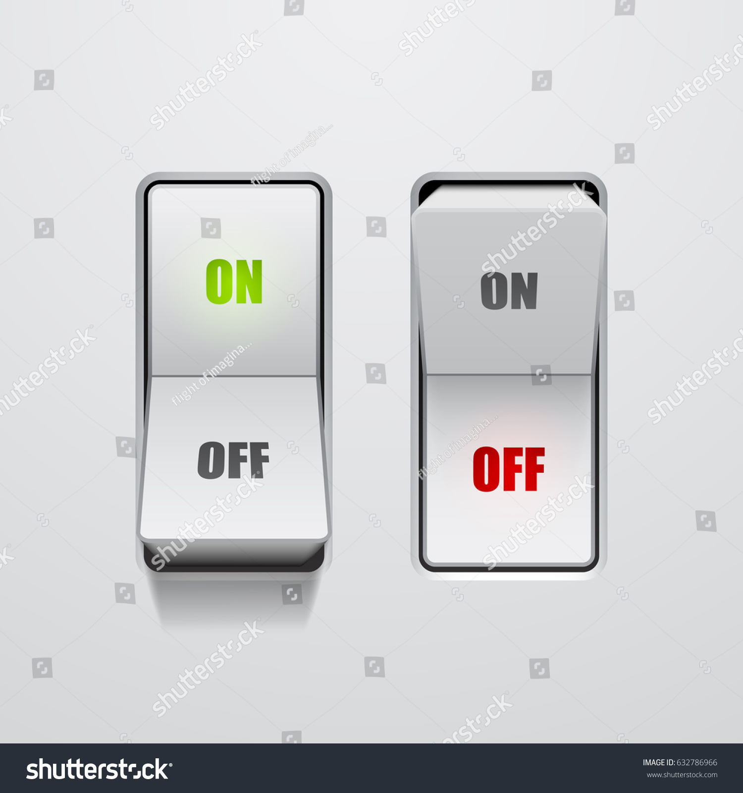 Set Toggle Switches On Off Positions Stock Vector (Royalty Free ...