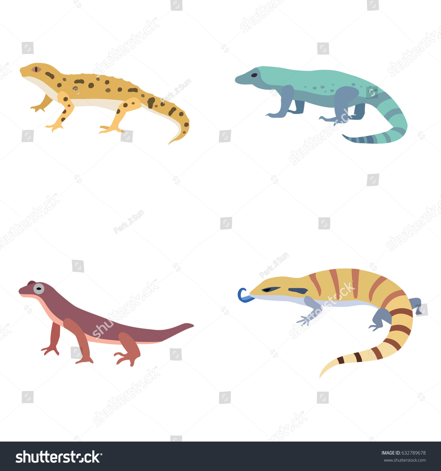 Lizards Vector Icons Stock Vector (Royalty Free) 632789678 | Shutterstock