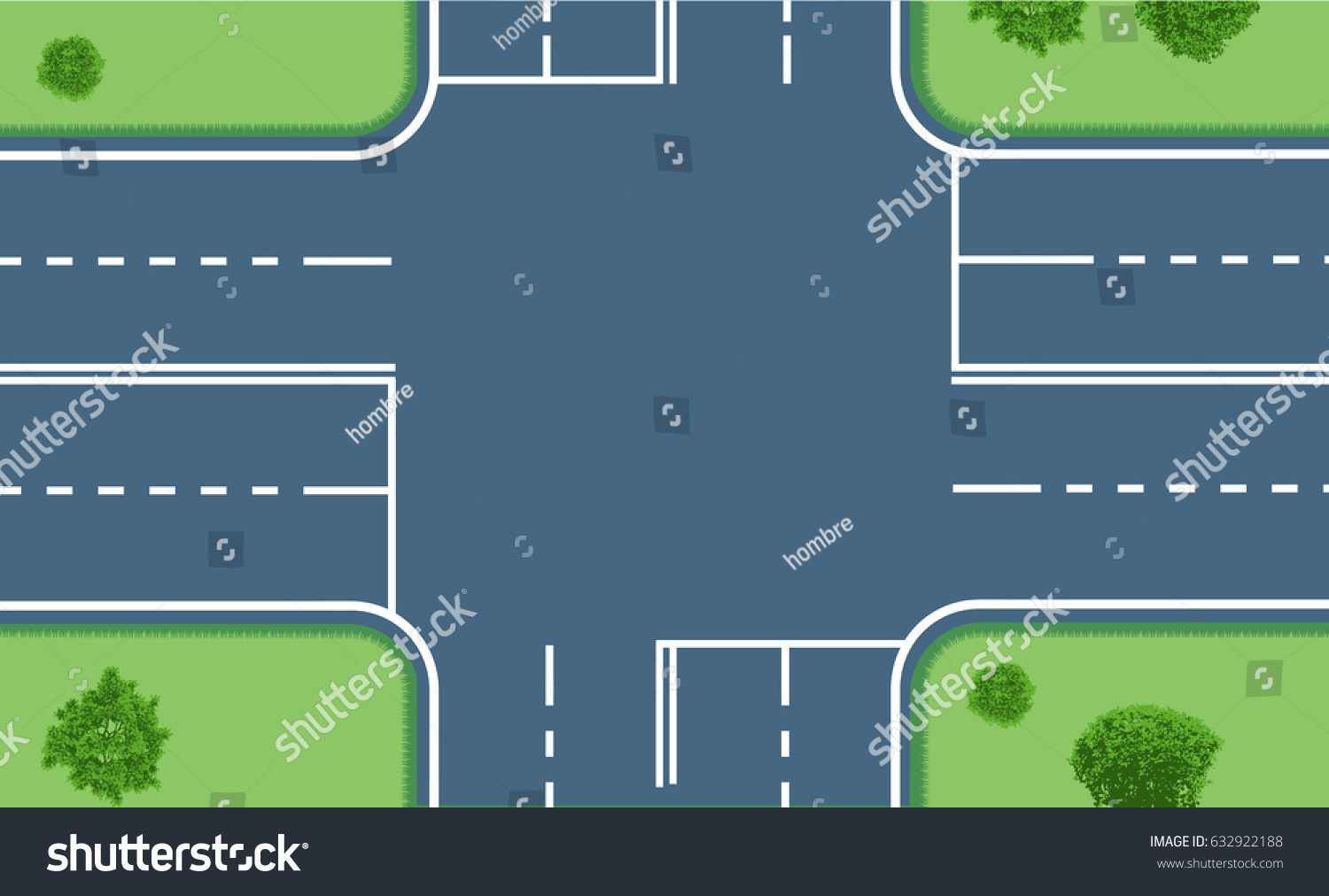 Crossroad Top View Vector Illustration Vector Có Sẵn Miễn Phí Bản Quyền 632922188 Shutterstock 7885