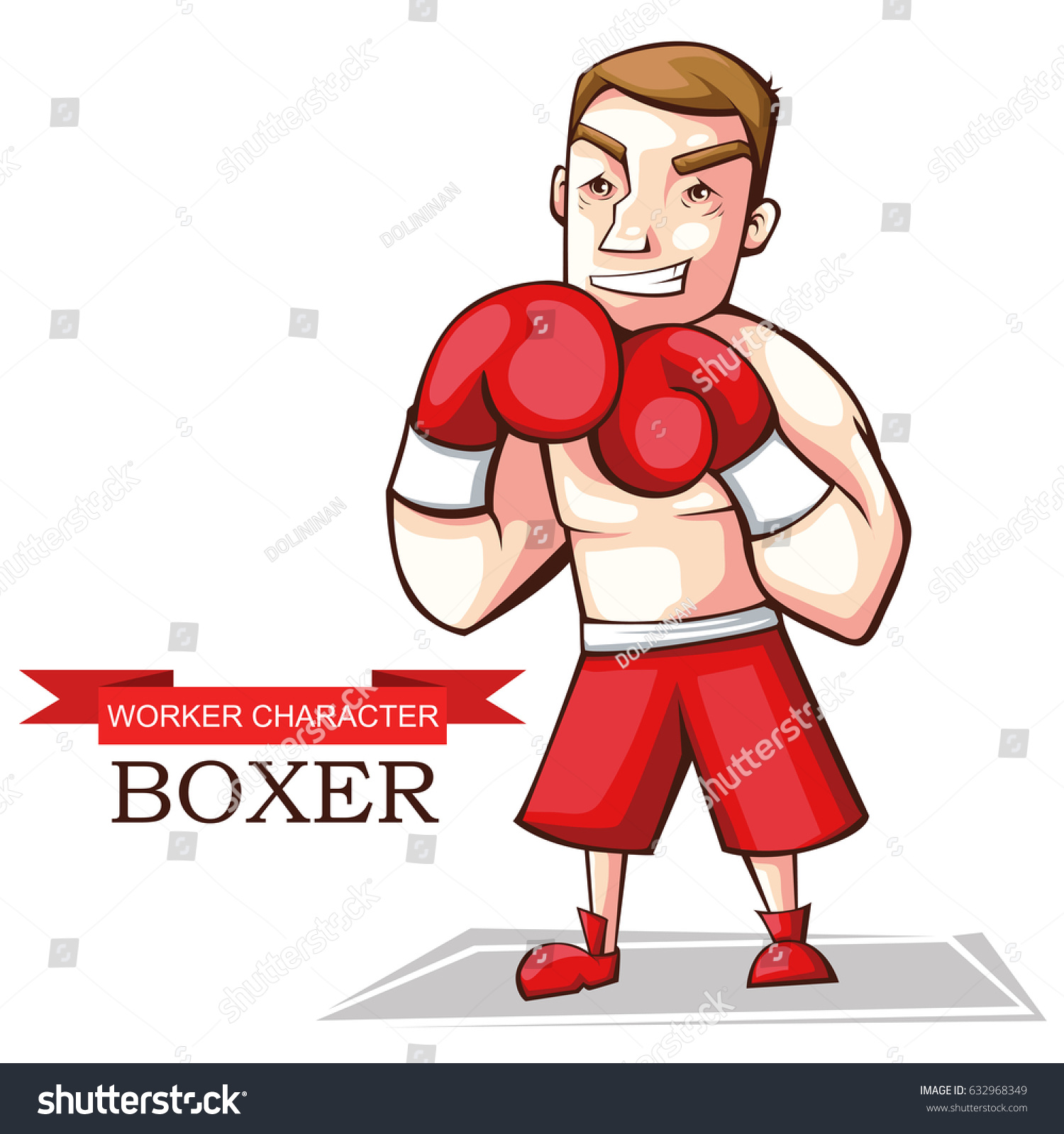 Vector Illustration Boxers Image Isolated On Stock Vector (Royalty Free ...