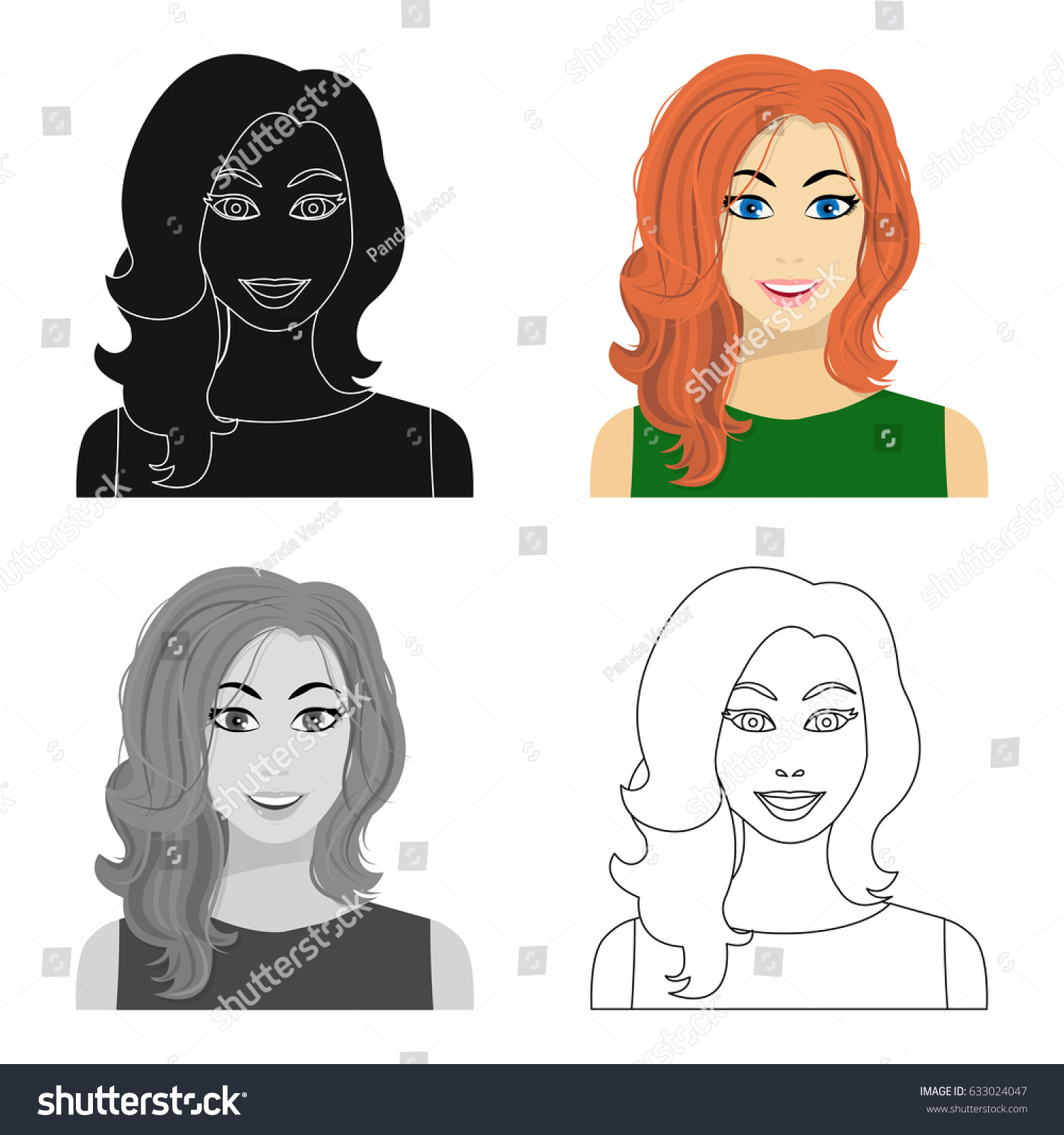 Girl Female Sex Girl Red Hair Stock Vector Royalty Free 633024047