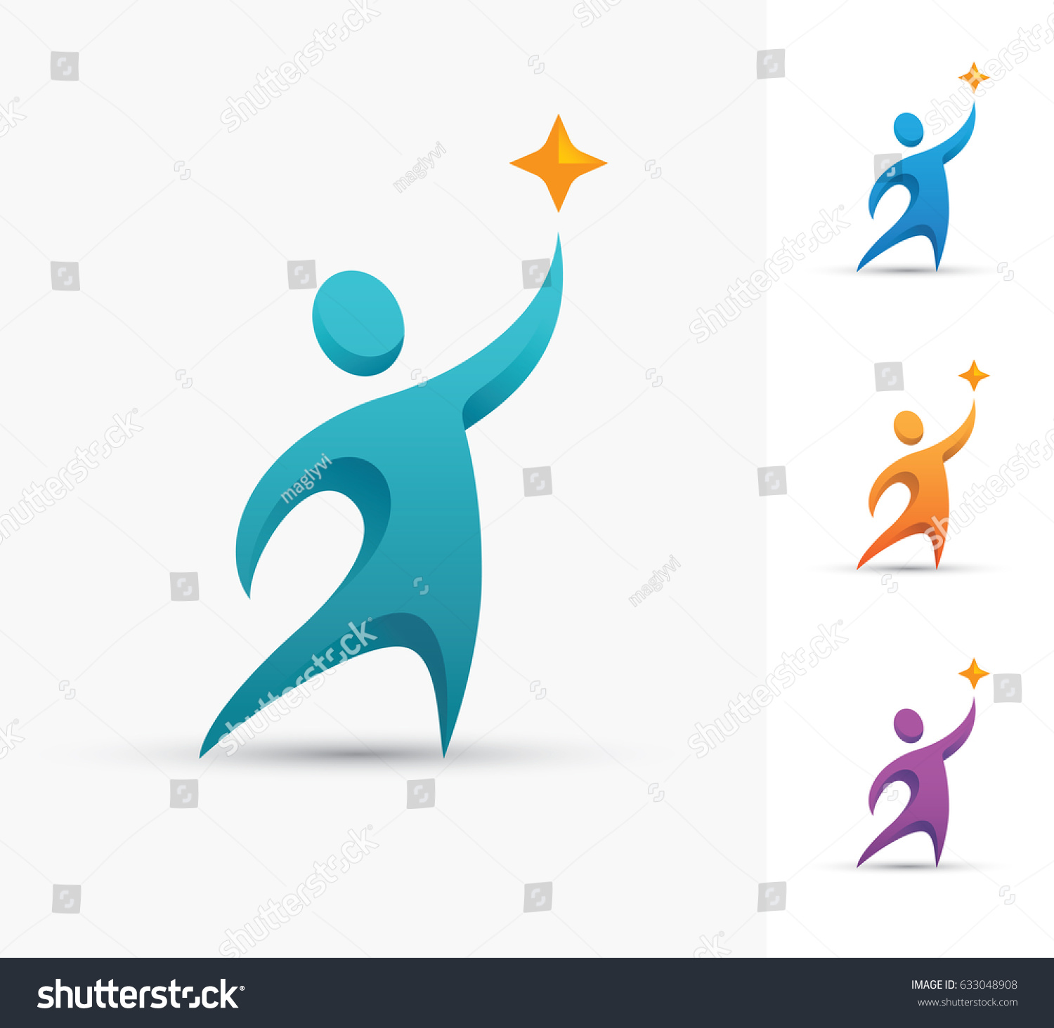 Human Logo Star Champion Winner Icon Stock Vector (Royalty Free ...