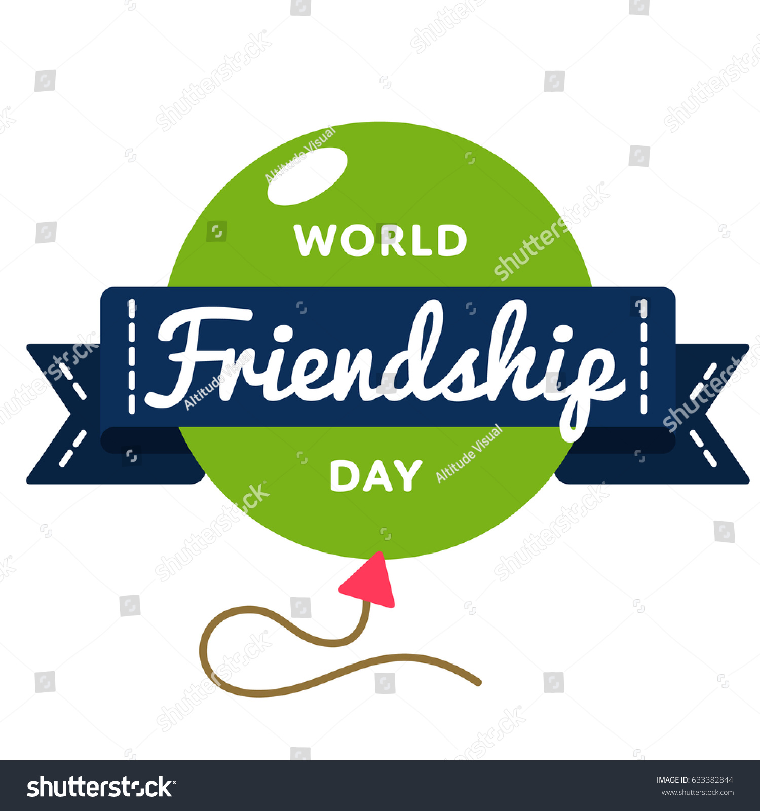 World Friendship Day Emblem Isolated Vector Stock Vector (Royalty Free