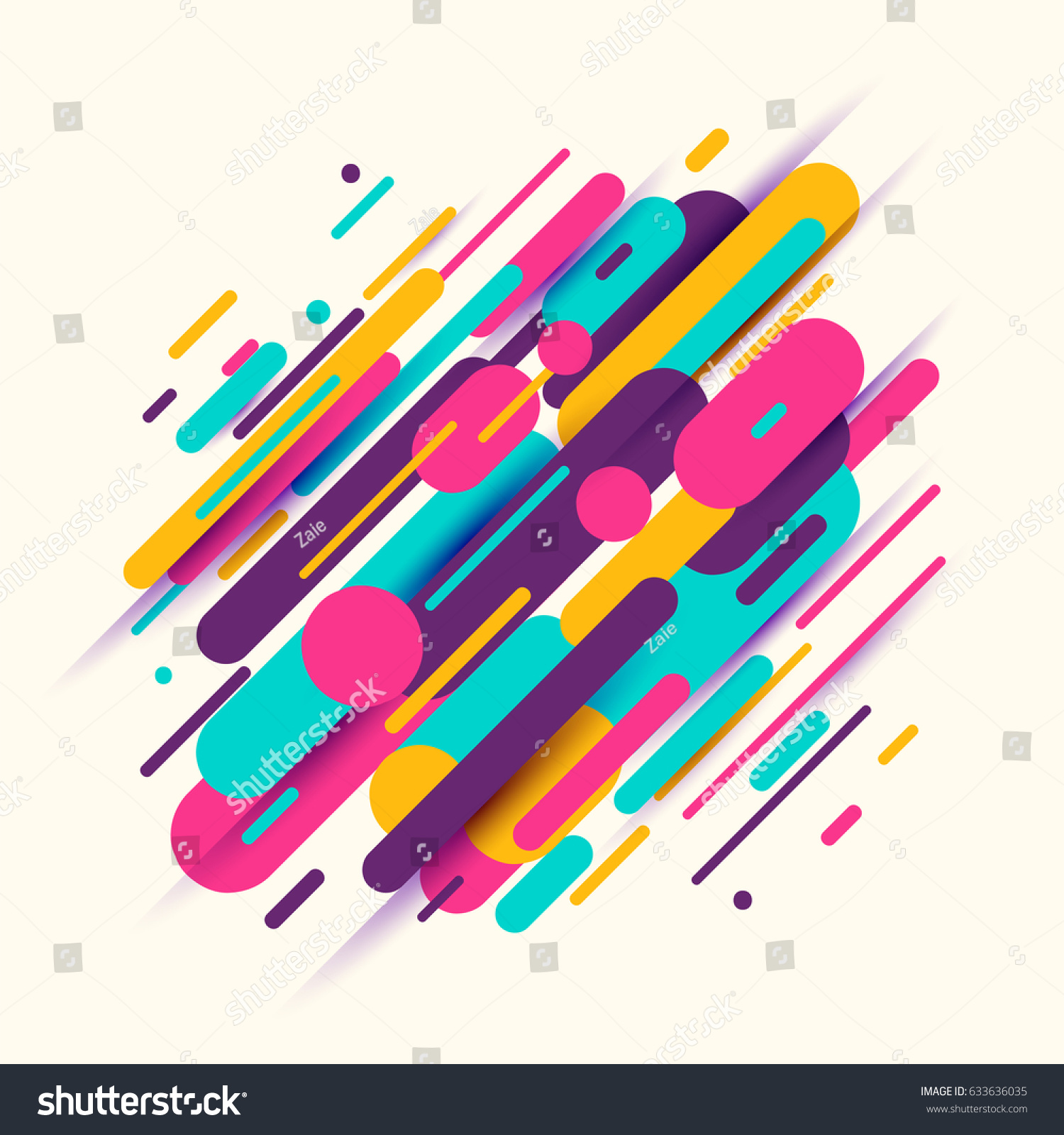 Vector Illustration Dynamic Composition Made Various Stock Vector ...