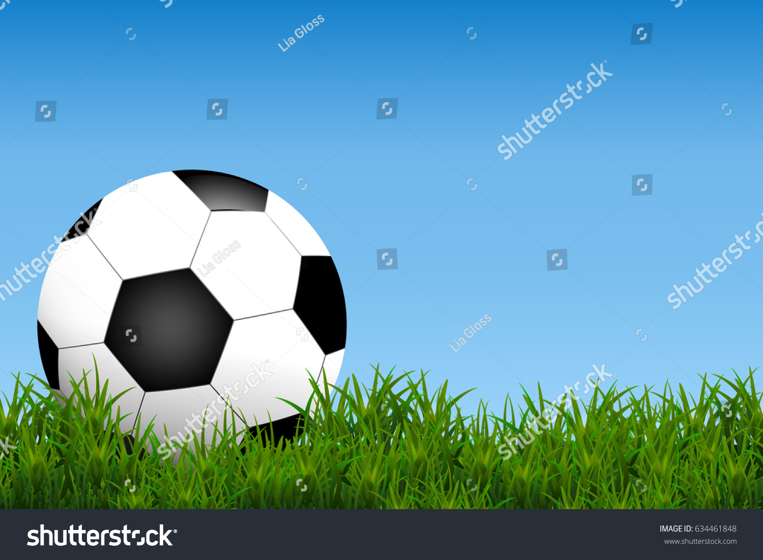 Football Soccer Ball Isolated On Grass Stock Vector (Royalty Free ...
