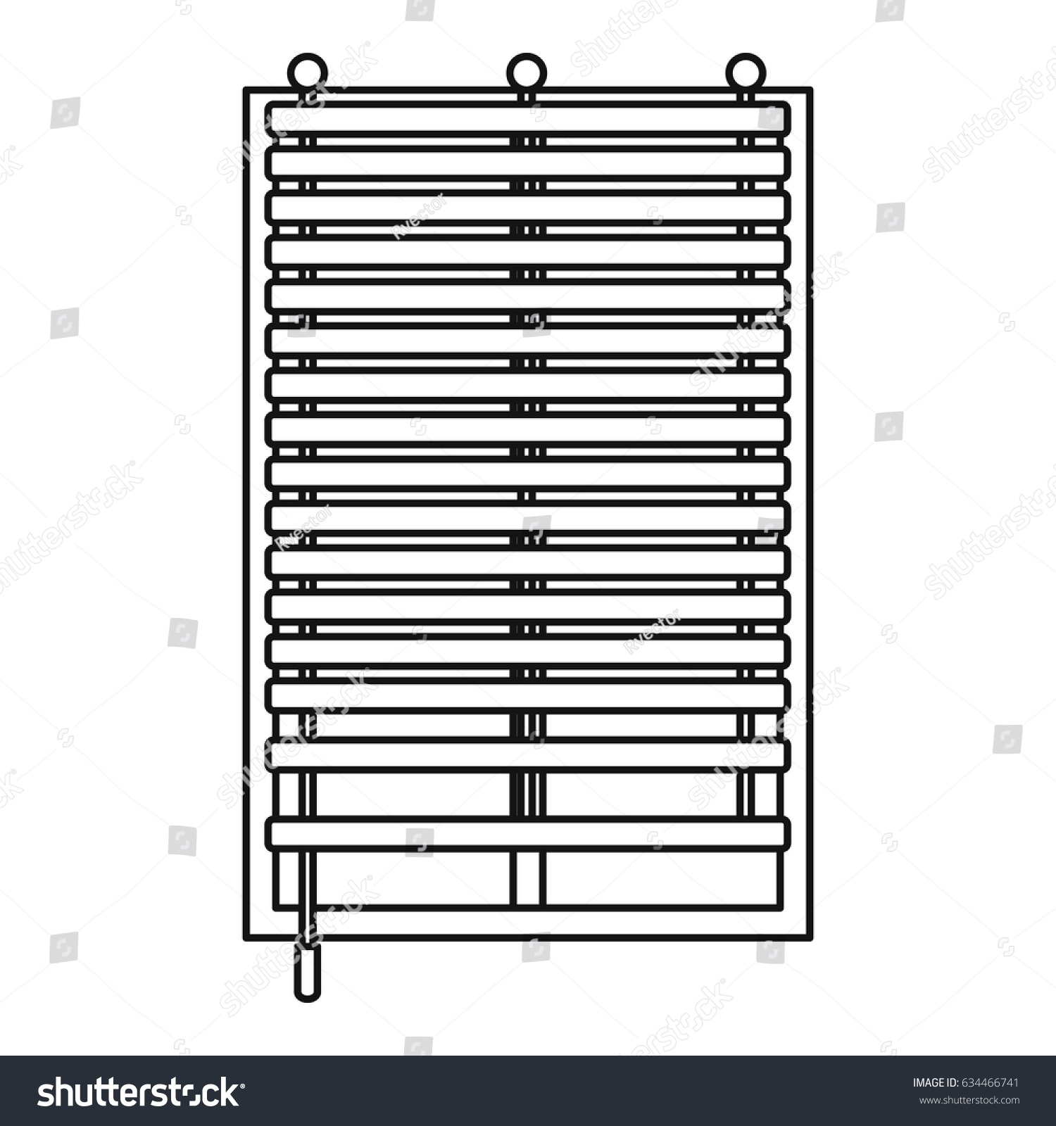 Window Wooden Jalousie Icon Outline Style Stock Vector (Royalty Free ...