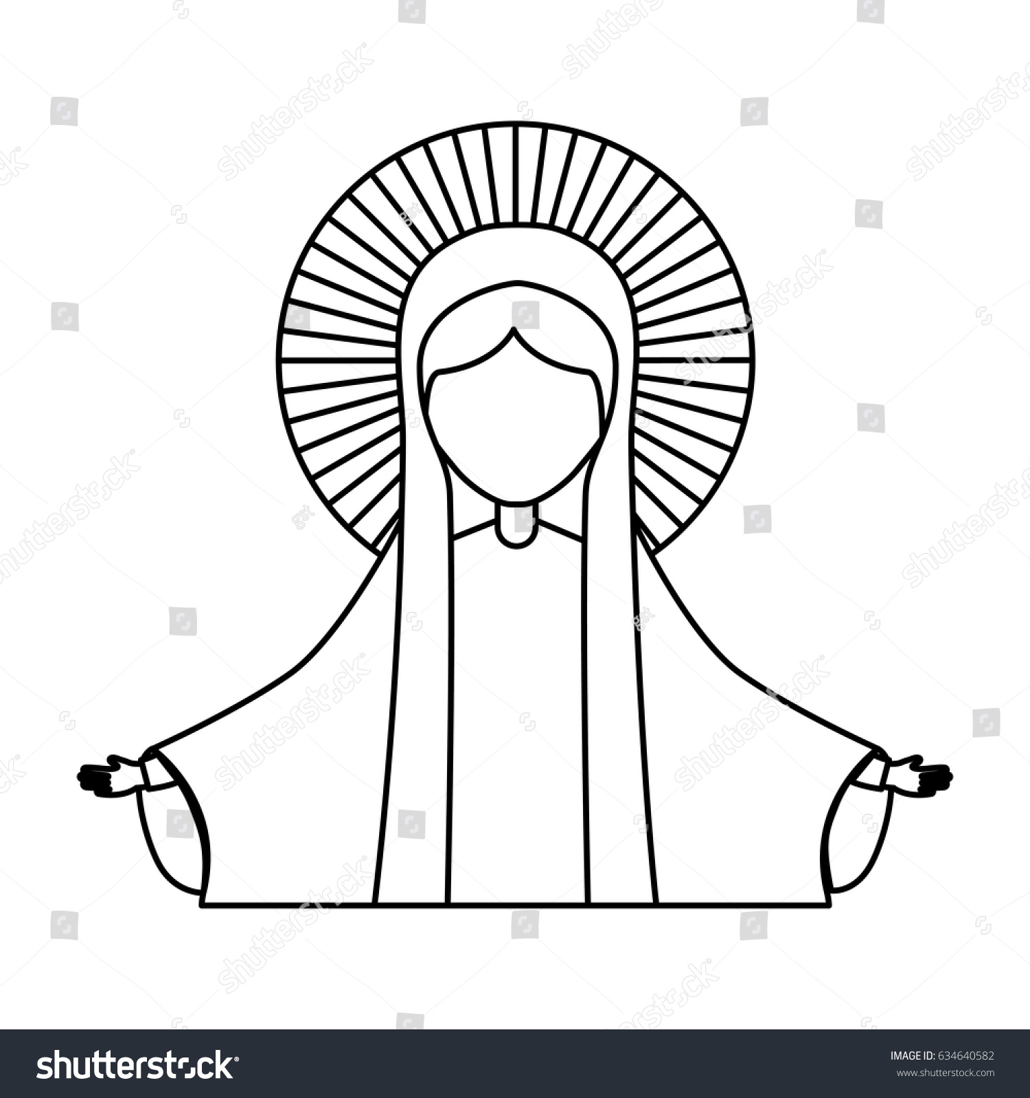 Holy Virgin Mary Icon Stock Vector (Royalty Free) 634640582 | Shutterstock