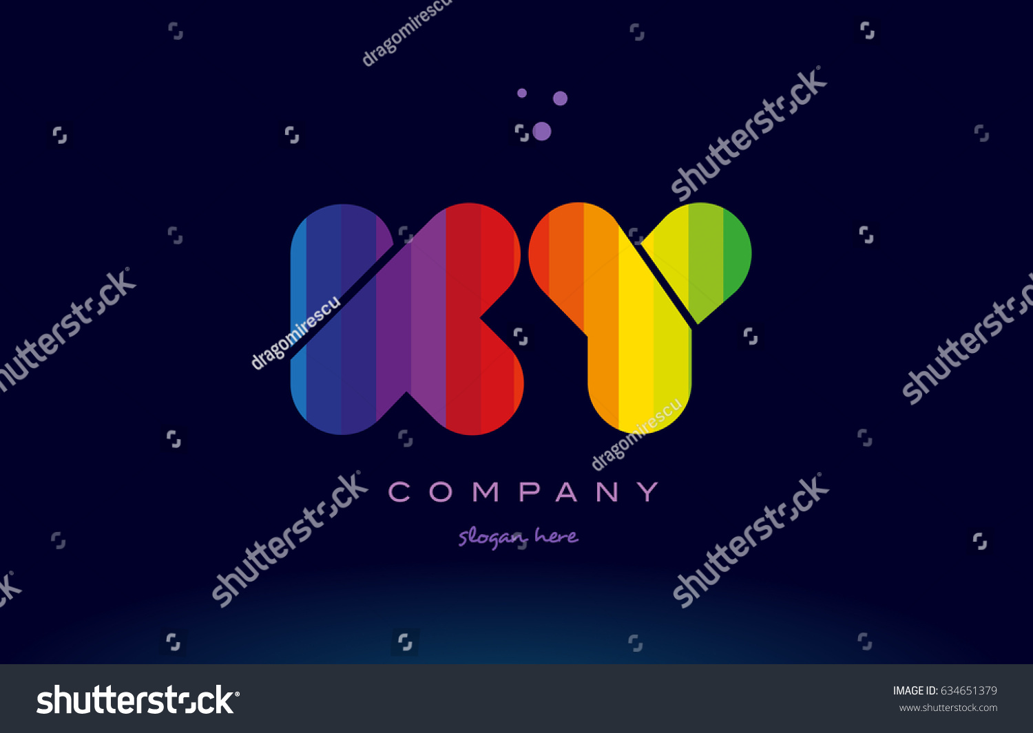 Ky K Y Alphabet Letter Colorful Stock Vector Royalty Free 634651379 Shutterstock