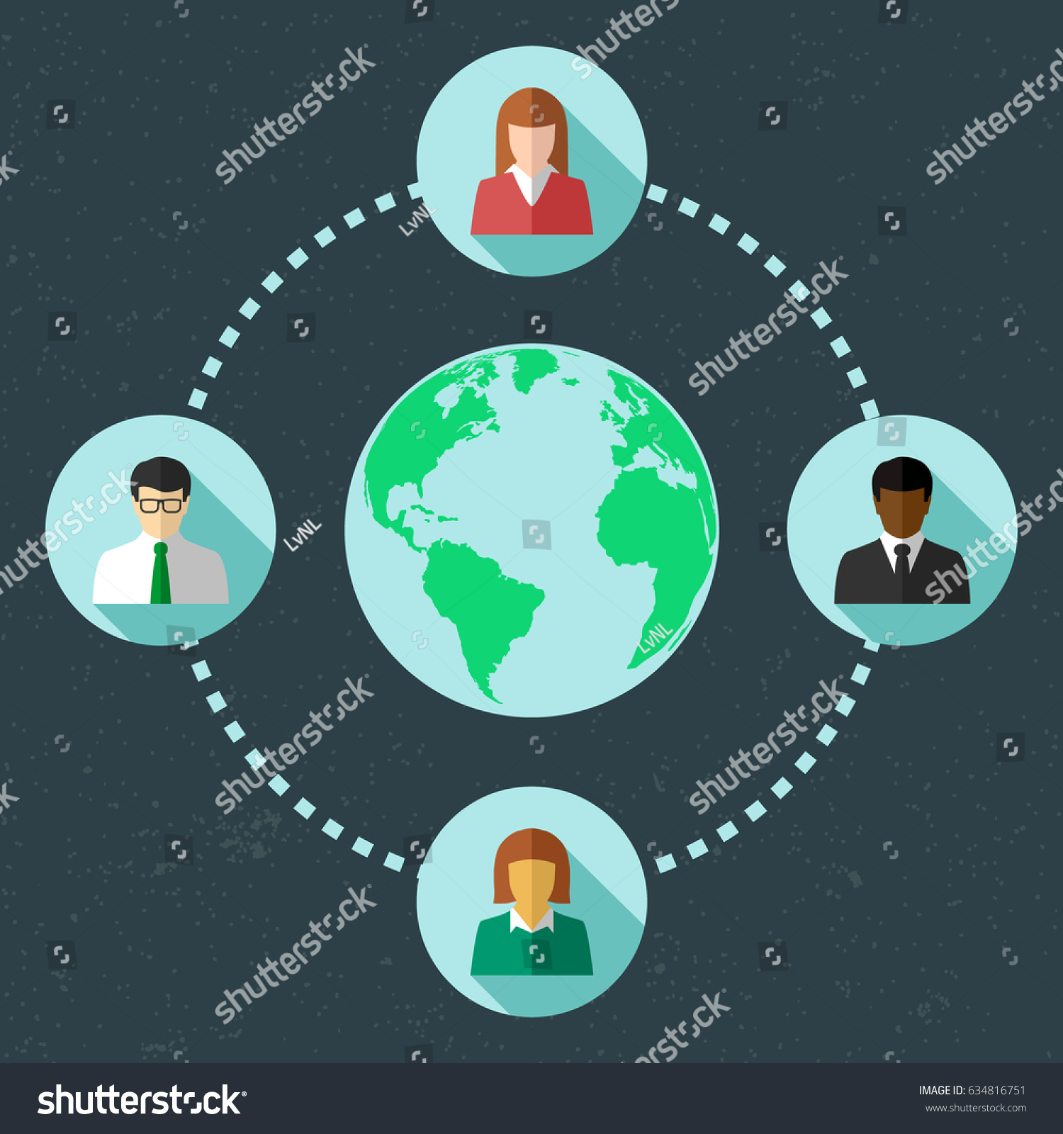 Networking Concept Diverse Multicultural People Around Stock Vector ...