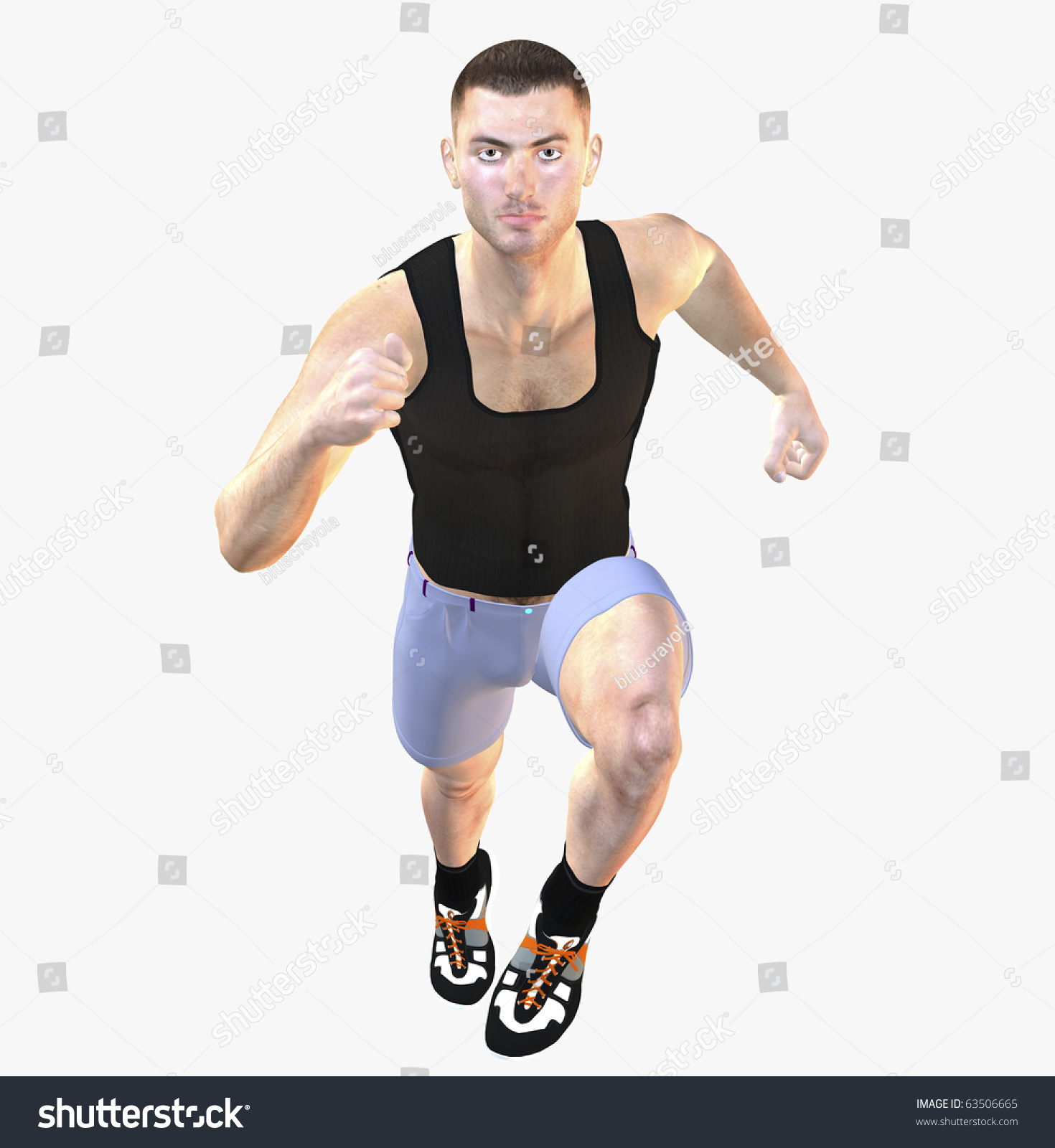 Ilustrasi Stok Digital Rendering Pose Running Man 63506665 Shutterstock