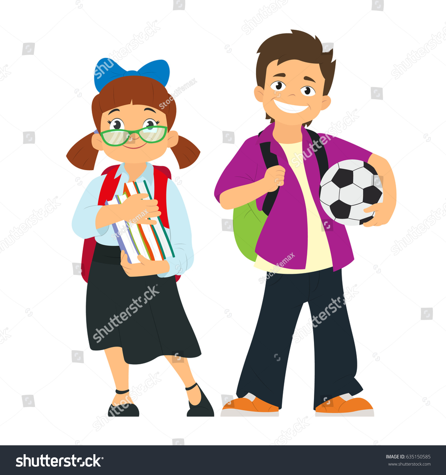 Cute Schoolboy Isolated On White Background Stock Vector (Royalty Free ...