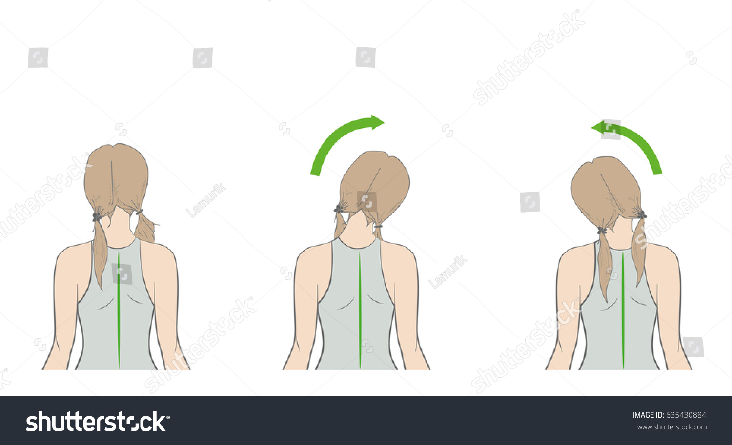 Exercises Neck Head Vector Illustration Stock Vector (Royalty Free ...