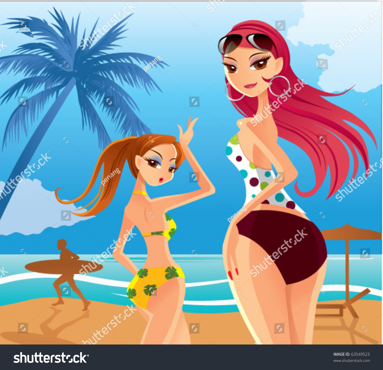 Vektor Stok Sexy Lady Cartoon Tanpa Royalti 63549523 Shutterstock 7612