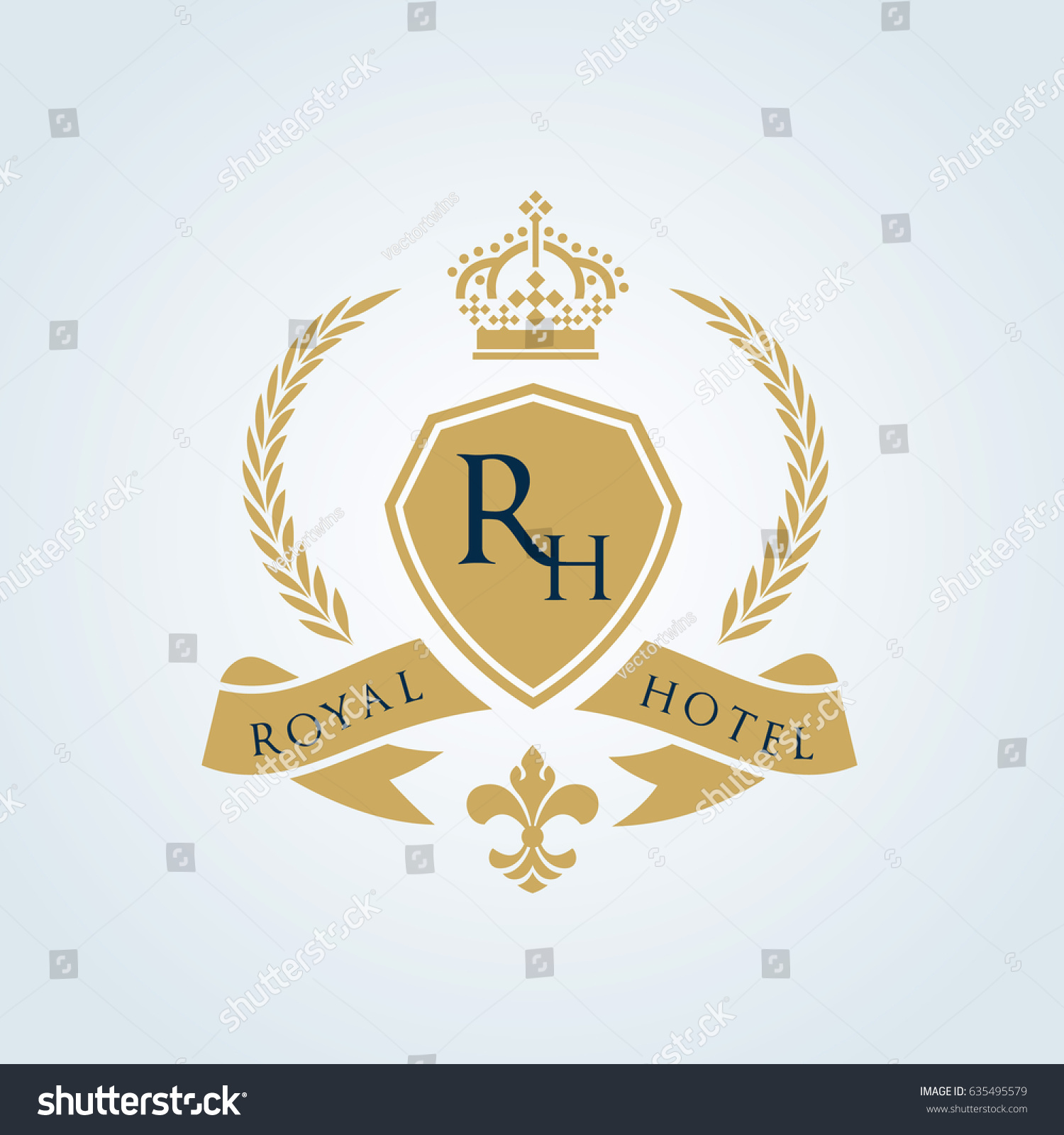 Royal Hotel Luxury Crest Logo Template Stock Vector (Royalty Free ...